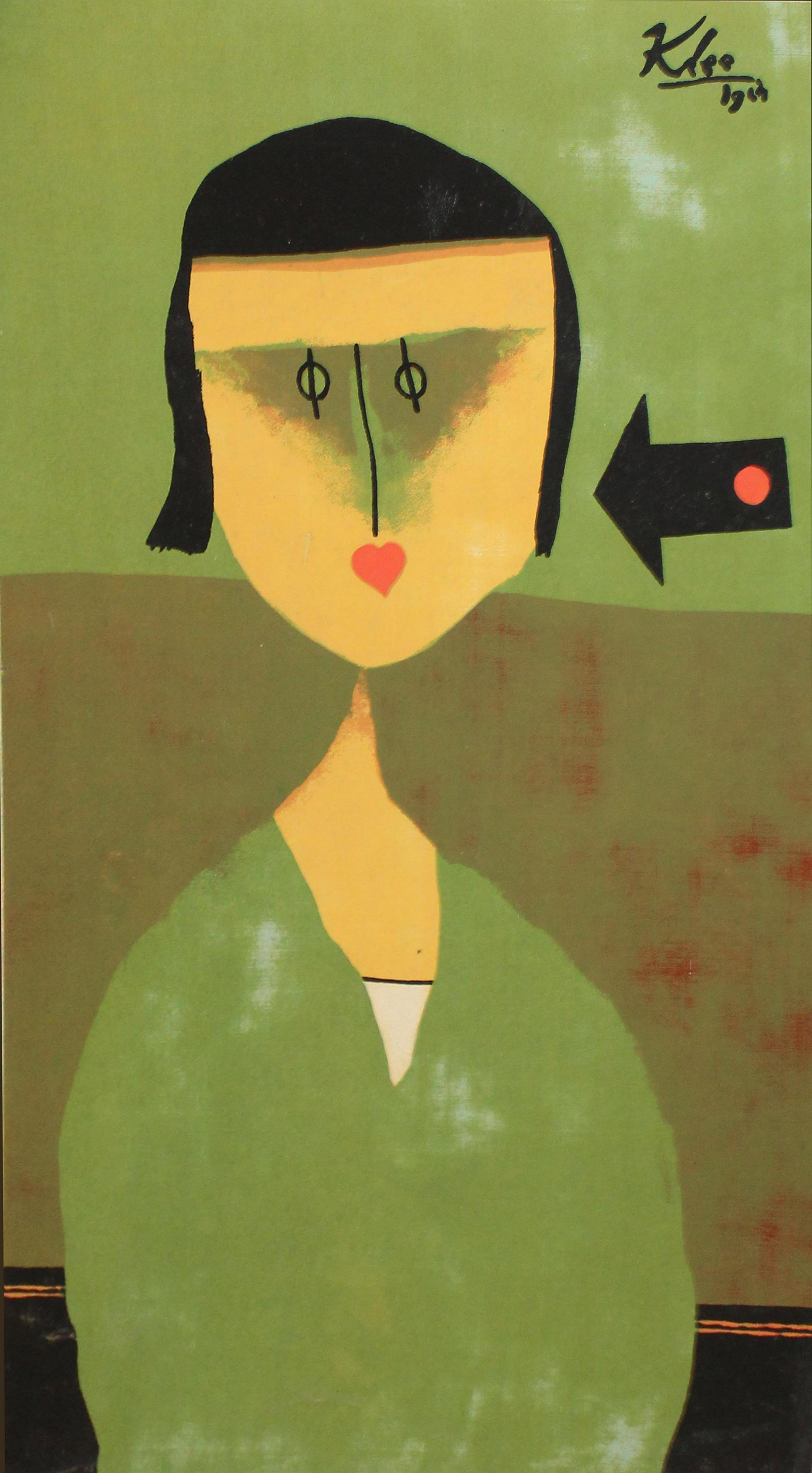 Paul Klee ( SW 1879-1940): Paul Klee (Swiss 1879 -1949) Le Femme lithograph on paper signed in plate dated 1929? Plate 24 x 14"
