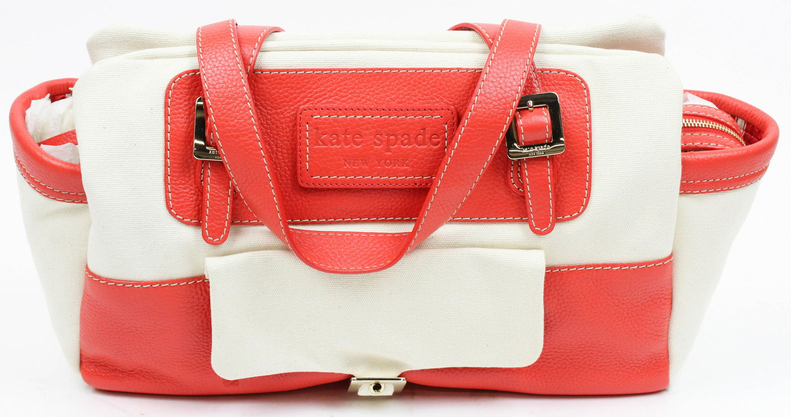 Kate Spade Bridget Canvas & Leather Bag: Kate Spade Bridget canvas & leather handbag, width