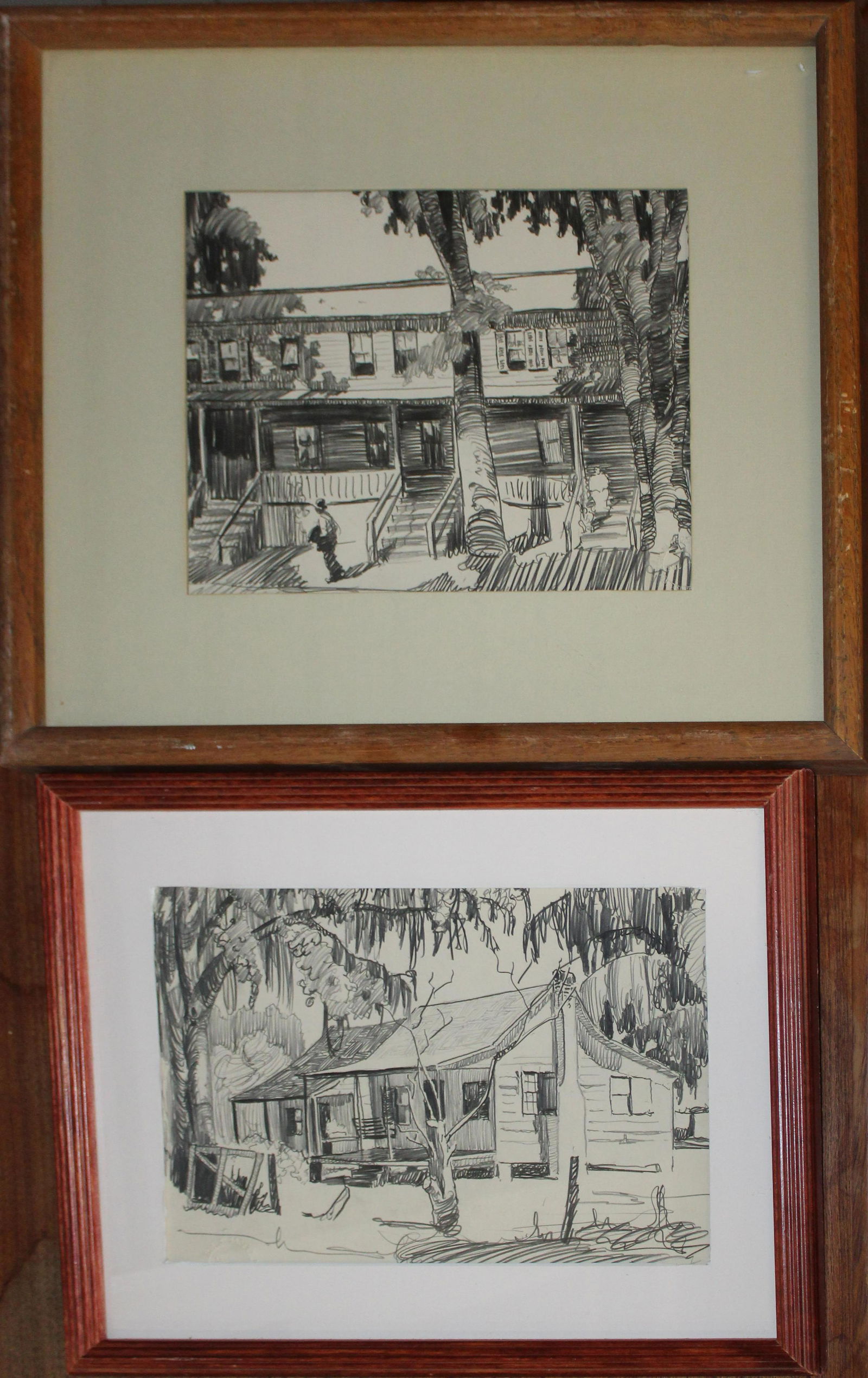 Walton Blodgett (VT 1908-1963) Two Sketches: Walton Blodgett (Vermont 1908-1963) two sketches graphite on paper estate stamped