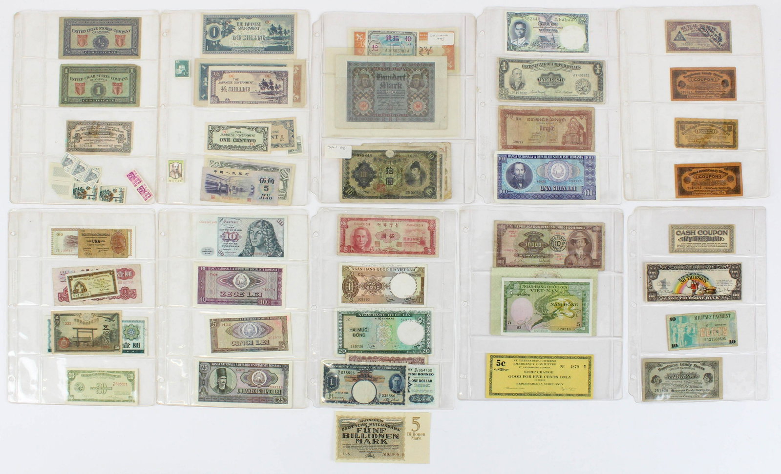 Foreign Currency & Store Coupons: Foreign currency including WWII era, Store coupons