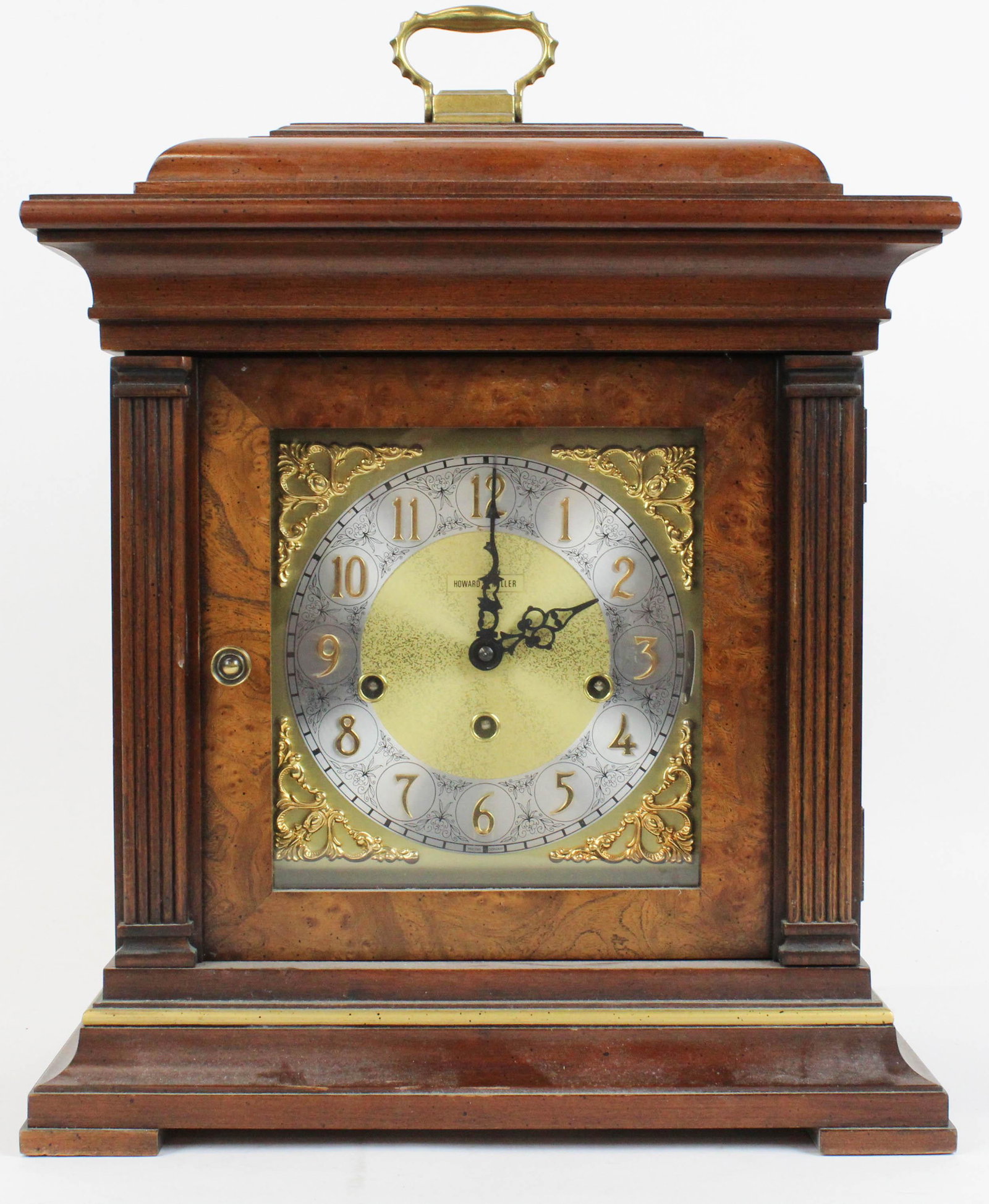 Howard Miller Westminster Chime Shelf Clock: Howard Miller Westminster chime shelf clock, key wind, 8 chimes, ht 18"