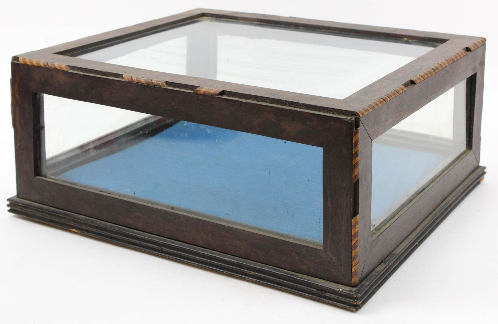 Small Countertop Display case: Small countertop display case, hinged lid with sides, 7" x 16" x 14", losses to candy cane inlay