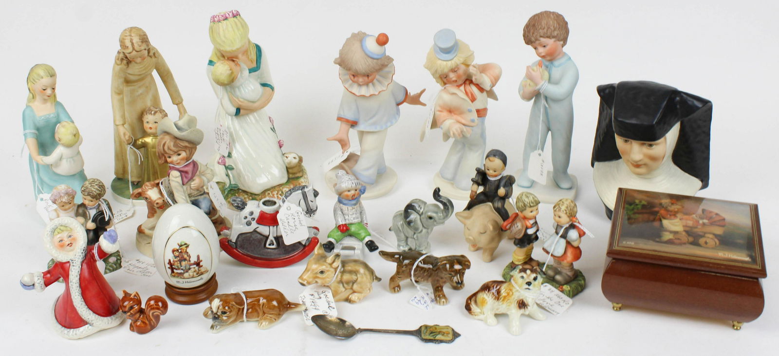 Lot of Hummel and Goebel Figurines, Collectibles: Lot of Hummel and Goebel Figurines, Collectibles including "Shining Hour" Madonna and Child, 2 other mother and child figurines, Goebel animal figurines, Hummel Collectors Society items, etc. approx.
