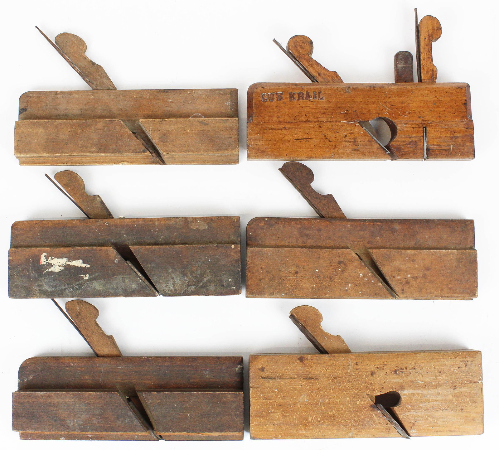 6 Wooden Molding Planes including Appleton: 6 wooden molding planes including Appleton, Boston, Greenfield, etc.