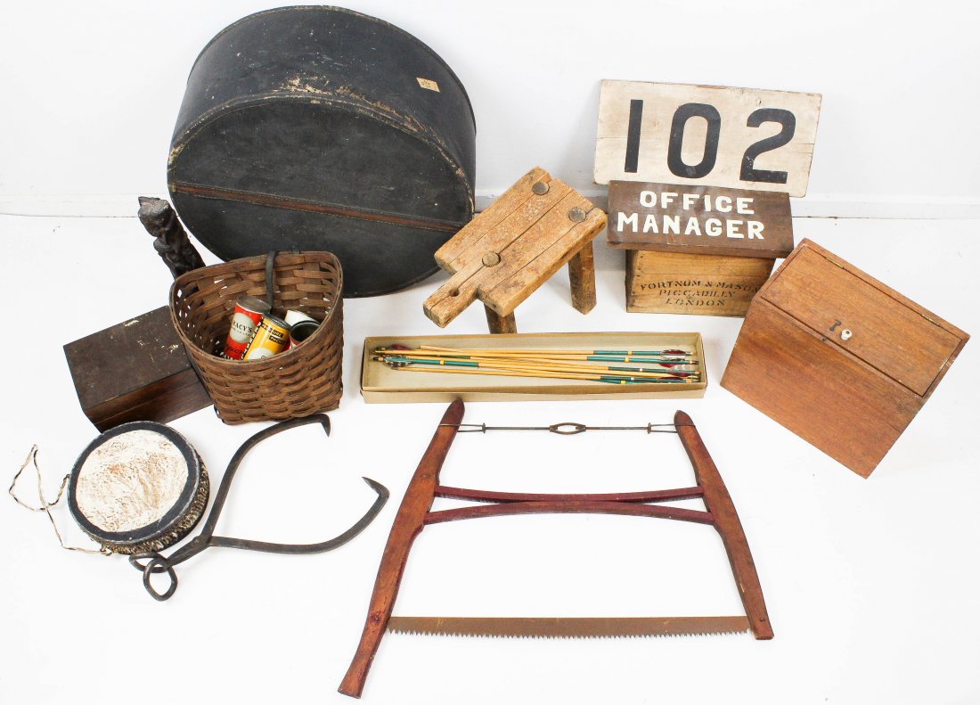 Boxes, signs, African carving, drum, etc.: Boxes, signs, African carving, drum, etc.