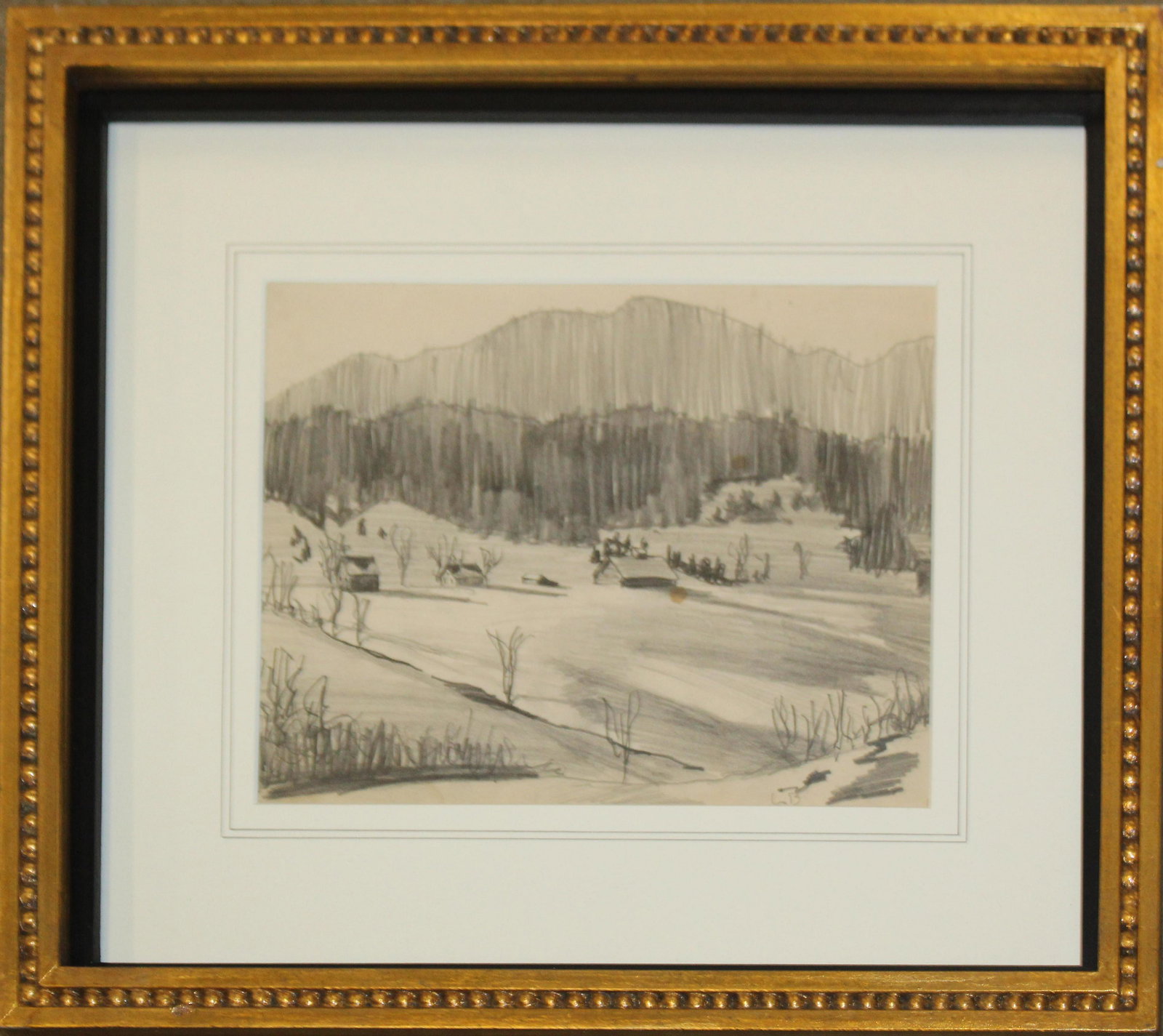 Walton Blodgett (VT 1908-1963) Mt Mansfield: Walton Blodgett (Vermont 1908-1963) Mt. Mansfield graphite on paper monogrammed lower right 7 x 9"