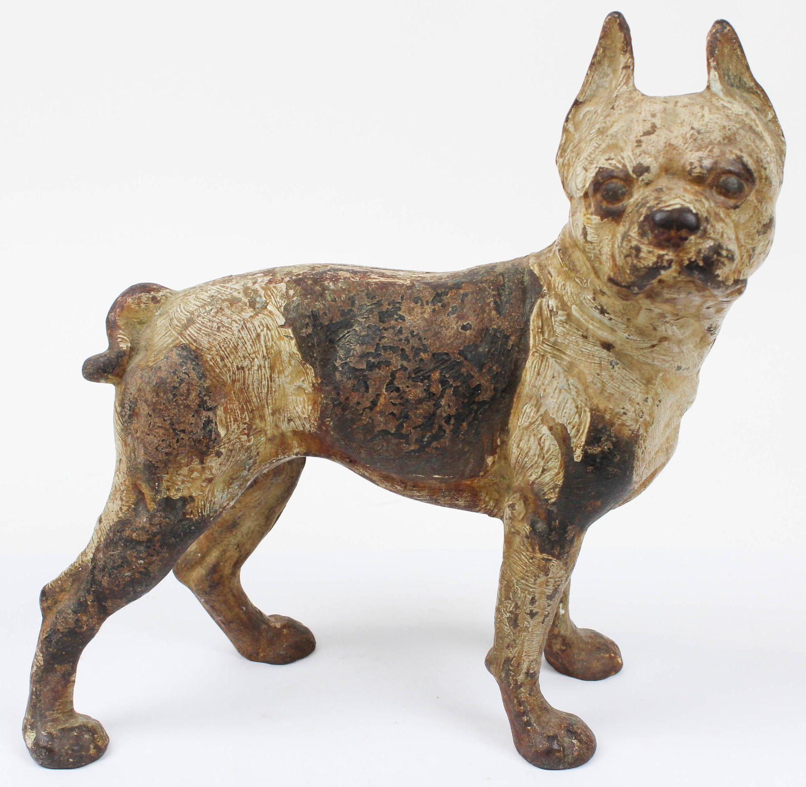 Early 20th c Cast Iron Dog Doorstop: Early 20th c cast iron dog doorstop, length 10", ht 10"