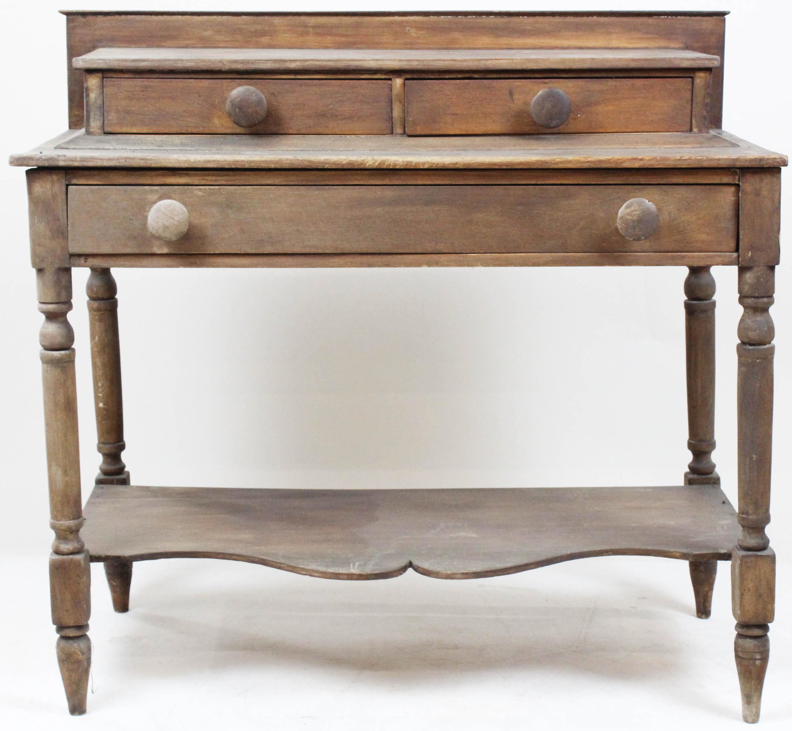 19th c Country Pine Dressing Table: 19th c Country pine dressing table, deck top, width 36 1/2"