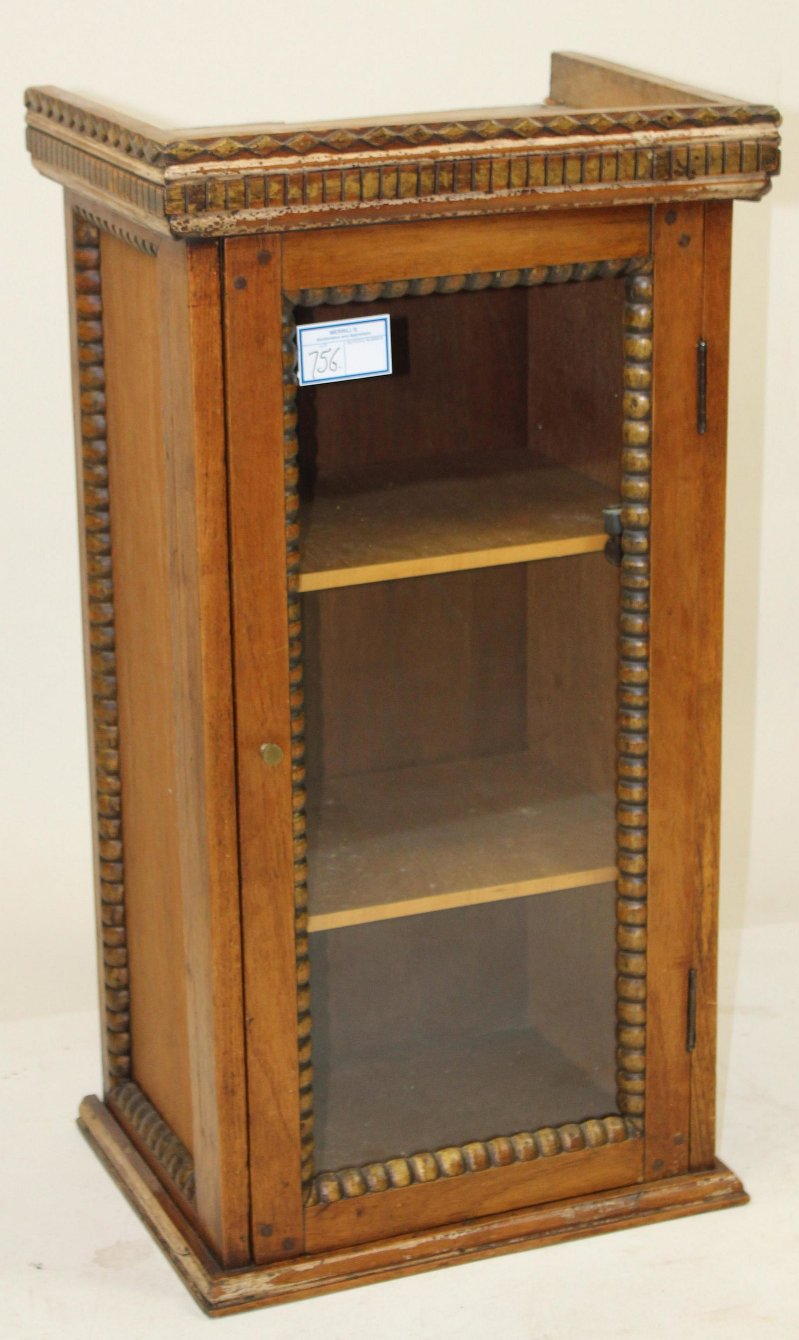 Oak Glass Door Handing Cupboard: Oak glass door hanging cupboard 15 x 17 x 32