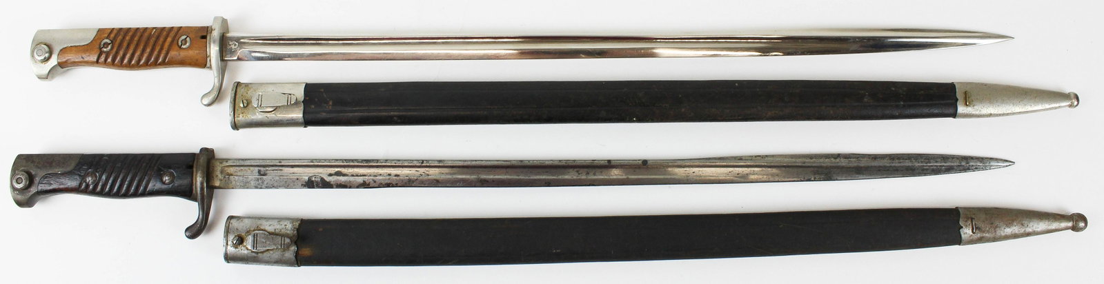 Two German Model 1898 Sword Bayonets: Two German Model 1898 Sword or Quillback Bayonets one marked Erfurt- blade 20.5" 26" overall
