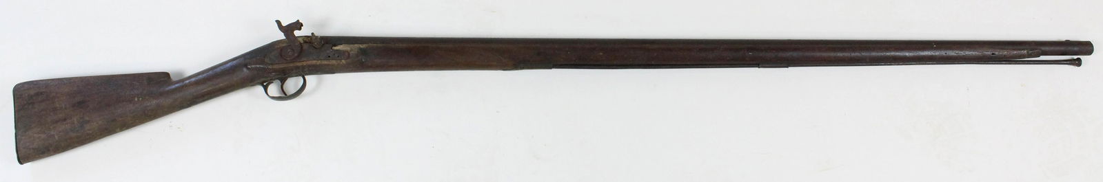 19th c American Percussion Fowler .71 bore: 19th c American Percussion fowler with a bore measuring .71 (approx 12ga) 42" barrel 58" overall with losses to forestock, and corrosion around nipple commensurate with use and age. Lock engraved and