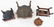 Group of 4 Decorative Walnut Footstools - 3