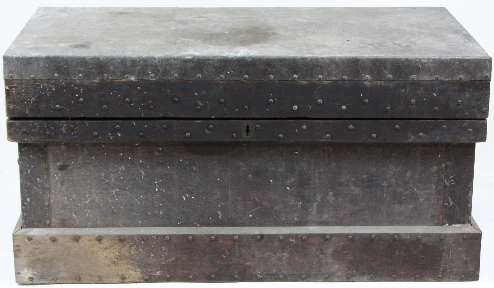 19th c RR Tool Chest: 19th c Rail Road Tool Chest 22 x 21 x 41" in old surface missing inner dividers