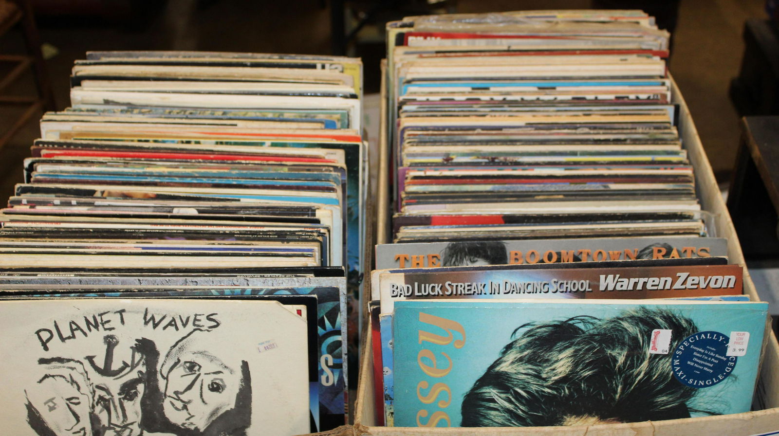 Lot of Vintage Records: Great Collection of Vintage vinyl including Morrissey, Boomtown Rats, Warren Zevon,U2, David Bowie, Talking Heads, Bruce Springsteen, Paul Simon, Peter Gabriel Mostly late 70's -80's Two large boxes 1