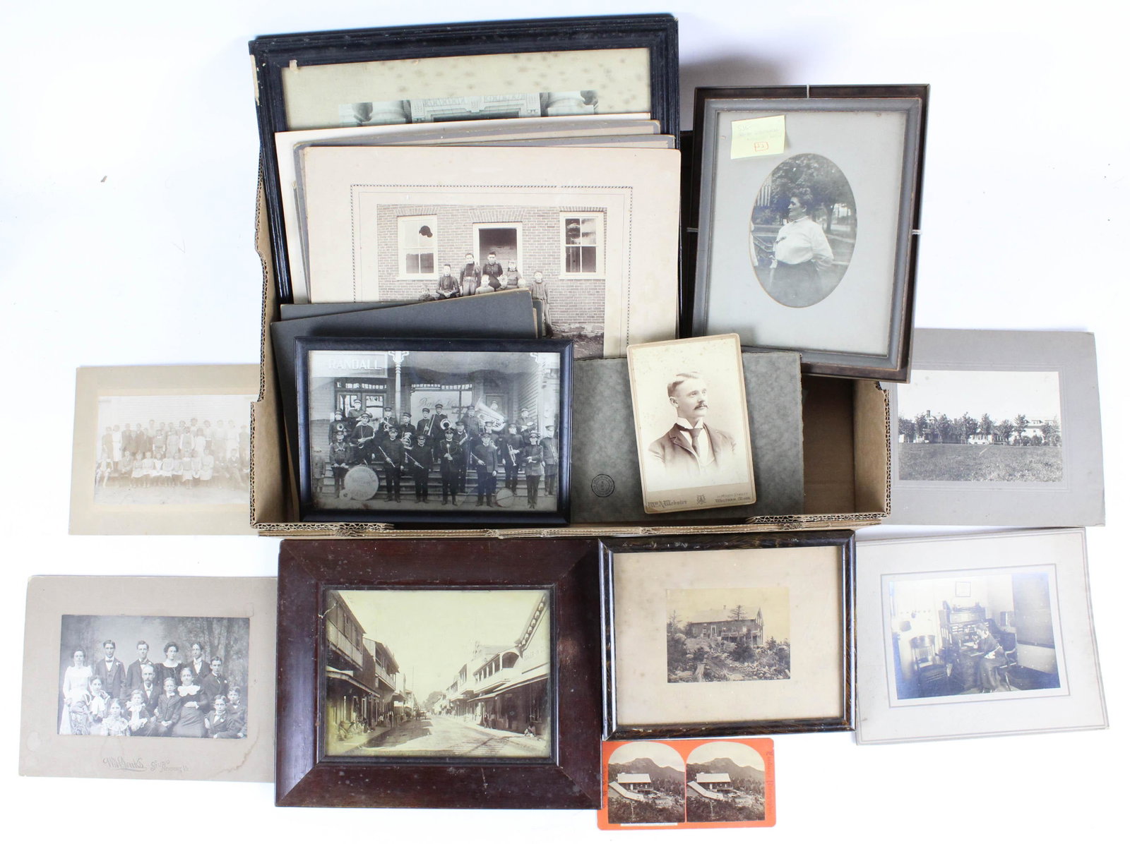 Early 20th c Photographs incl Mt Mansfield House: Early 20th c photographs including Mt Mansfield House, other Vermont photos, interesting photograph with Black street vendors- possibly Florida or Cuba