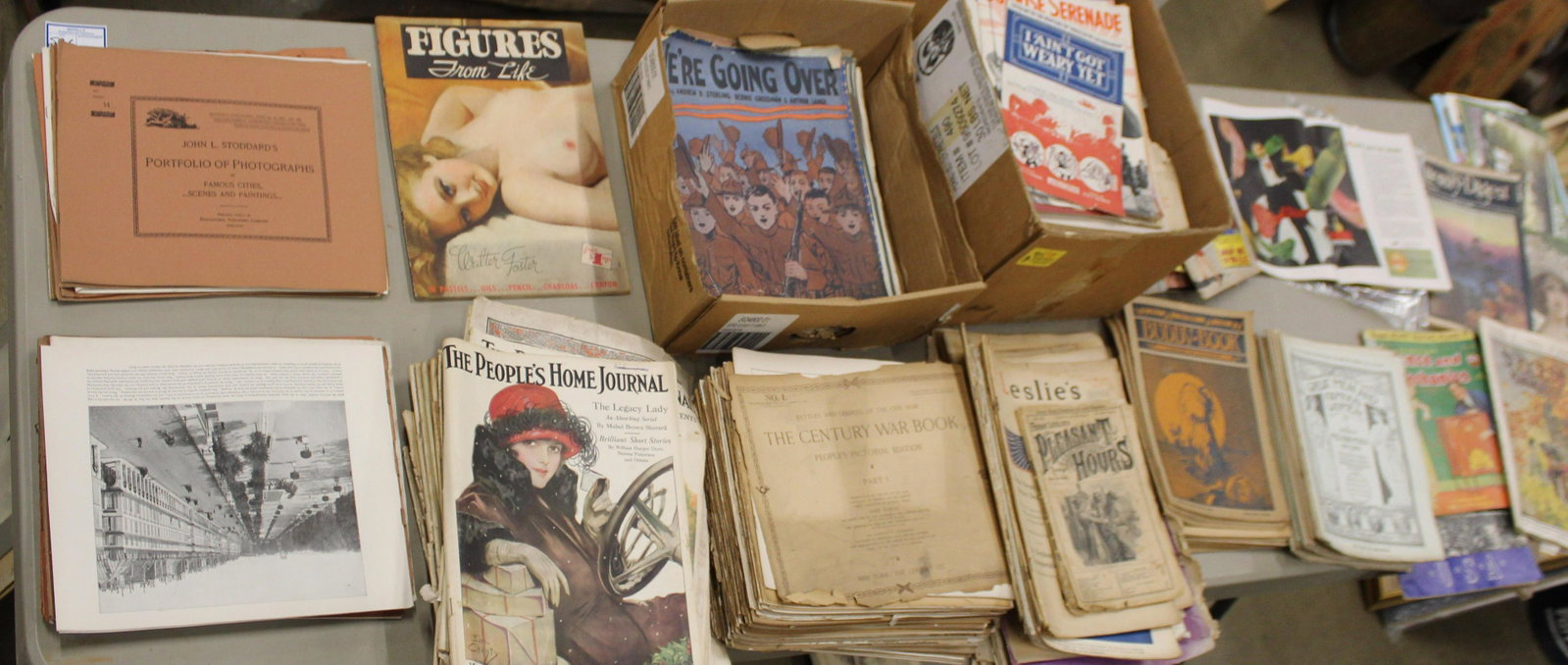 Large Lot of Vintage Magazines, and Sheet Music: Large lot of turn of the century magazines and sheet music, including Buddy-Book, Success, 1960's comic books, Frank Leslie's, Science and Mechanics, The People's Home Journal.
