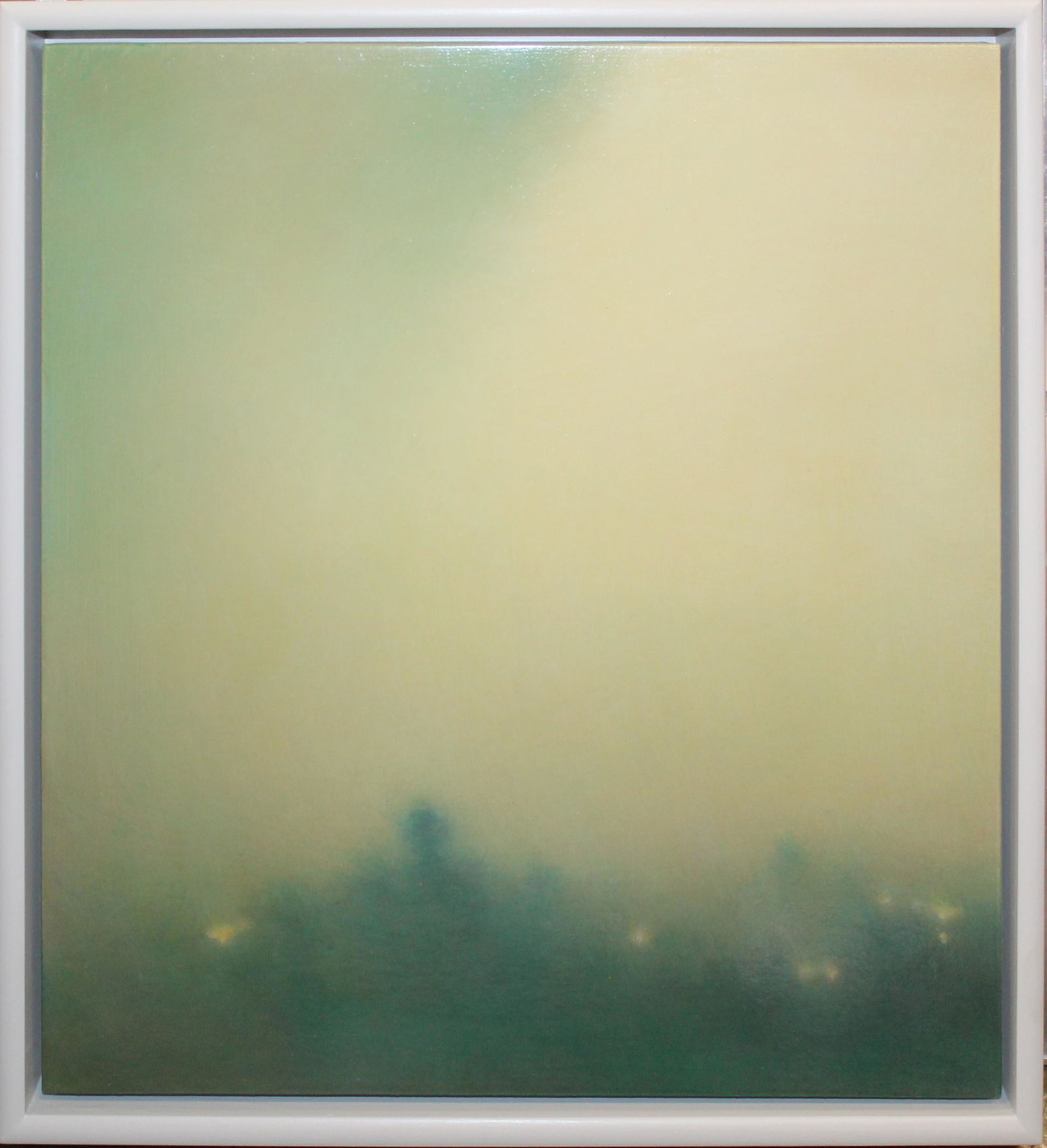 Michael Abrams (Am. Vt.), "Canting Light": Michael Abrams (Vermont), "Canting Light", 2020, oil on canvas, 17.75 x 17.75 inches (painting), 19.25 x 19.25 inches (framed). Signed and titled on verso. Sold to benefit the Brattleboro Museum & Art