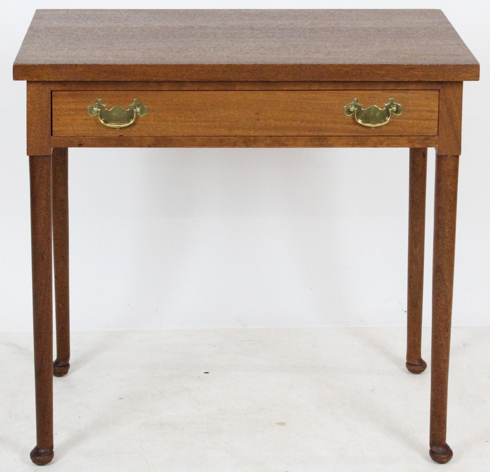 Custom Queen Anne Style Side table: Custom Queen Anne Style walnut side table with pad foot