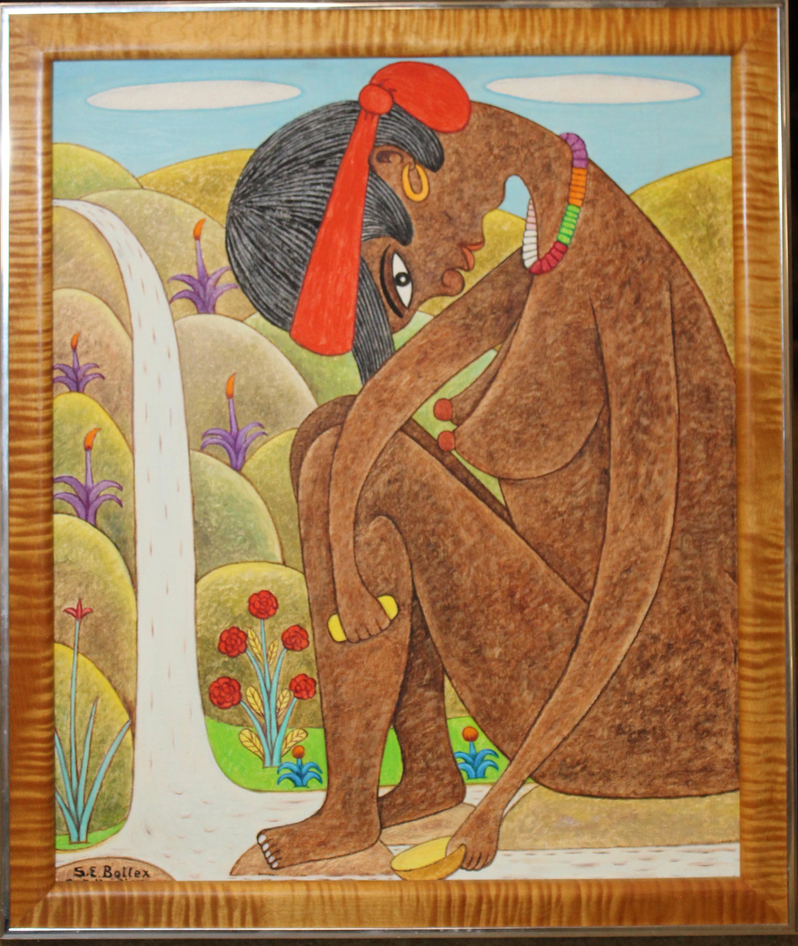 Seymour Ettienne Bottex (HA 1920-2016) Le Etoile: Seymour Ettienne Bottex (Hatian 1920-2016) Le Etoile oil on canvas signed lower right 24 x 20"