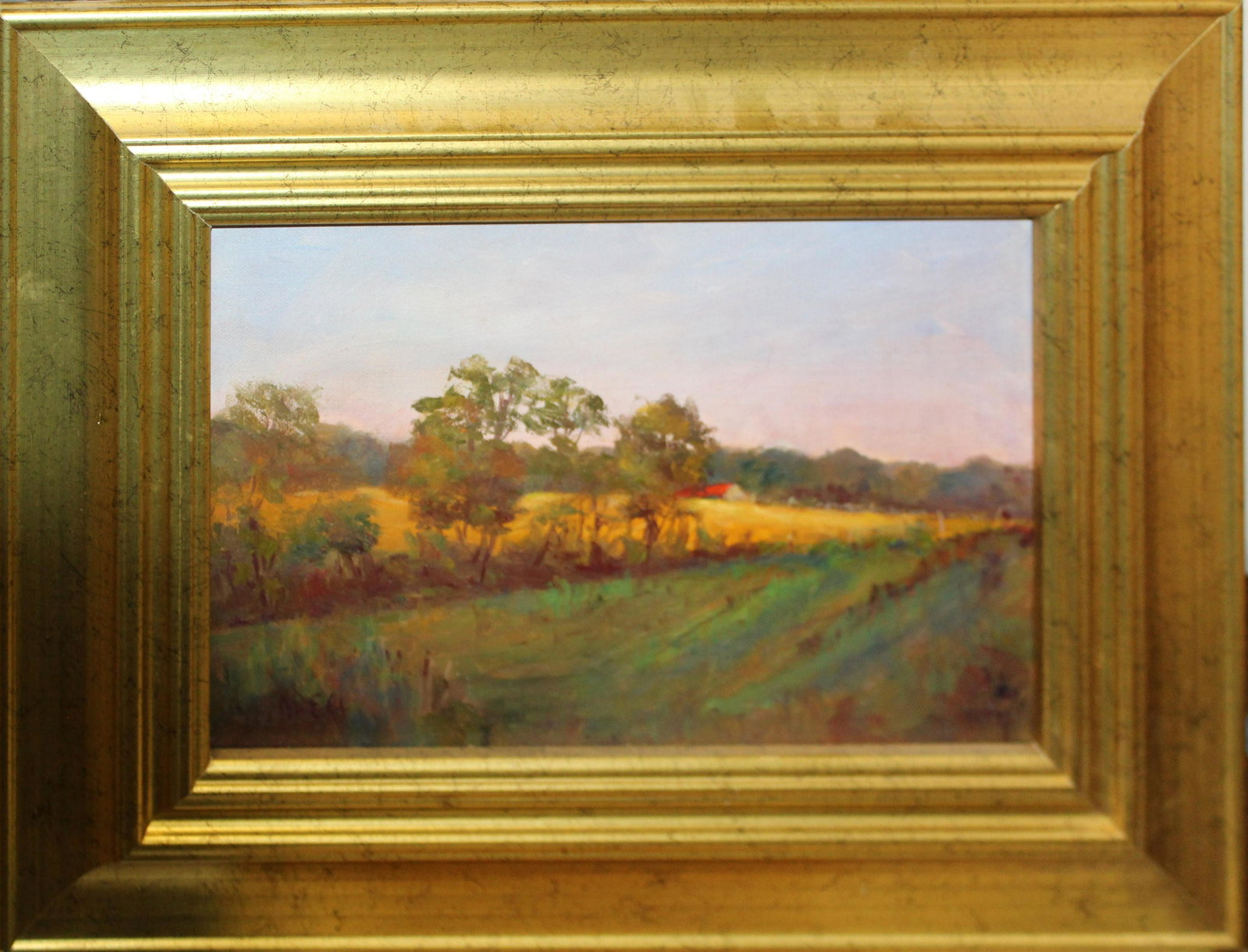Madeline Eli (AM contemporary) Cordova Farm: Madeline Eli (American Contemporary) Cordova Farm oil on board signed lower left 8 x 12"