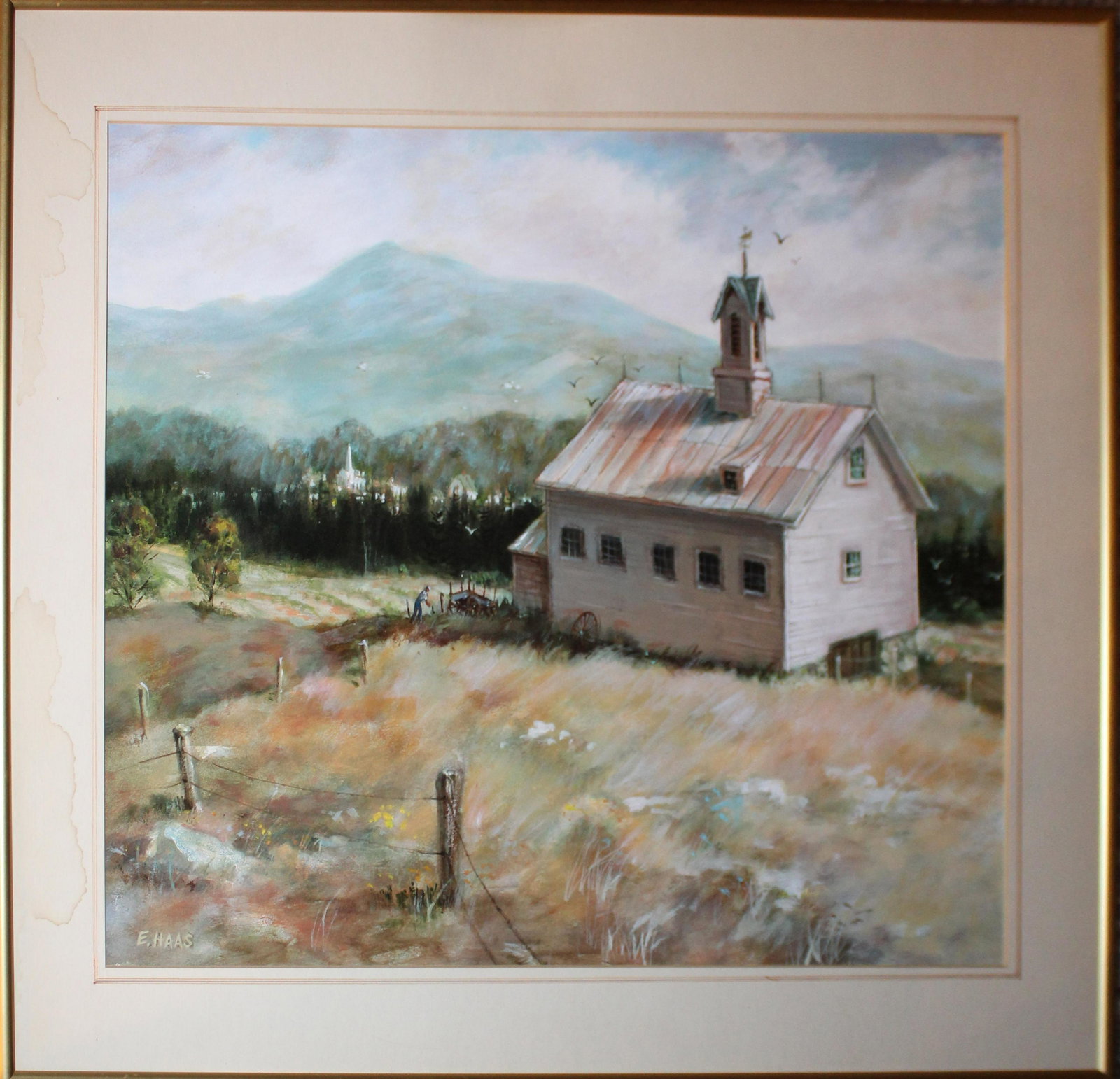 Ernest Haas (AM 1921-1986) A Farm Near Mansfield: Ernest Haas (Am 1921-1986) A Farm Near Mansfield watercolor and gouache on paper 16 x 20" signed lower left