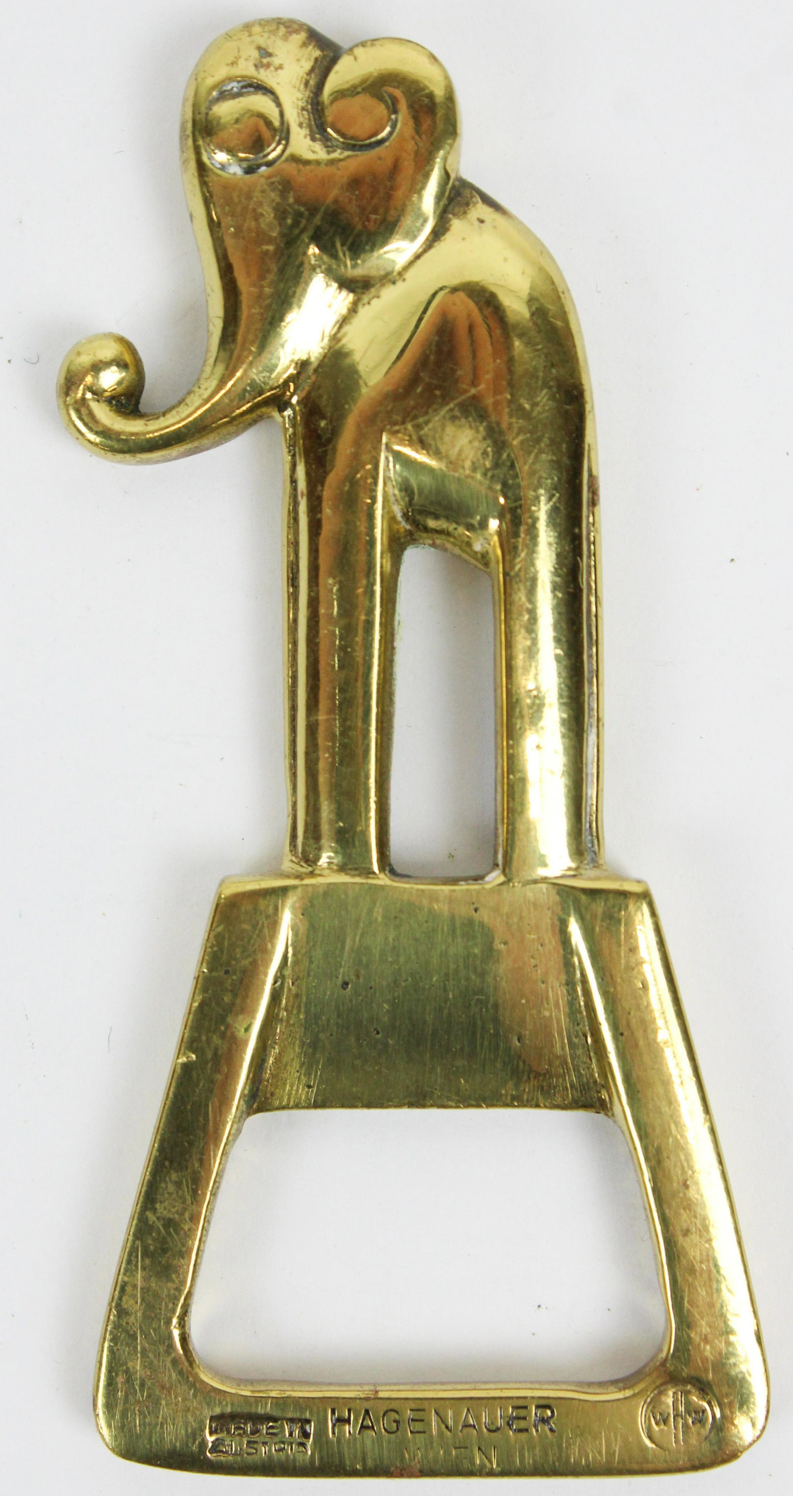 Hagenauer Wein Austria Brass Bottle Opener: Hagenauer Wein Austria brass bottle opener, length 3 1/8"