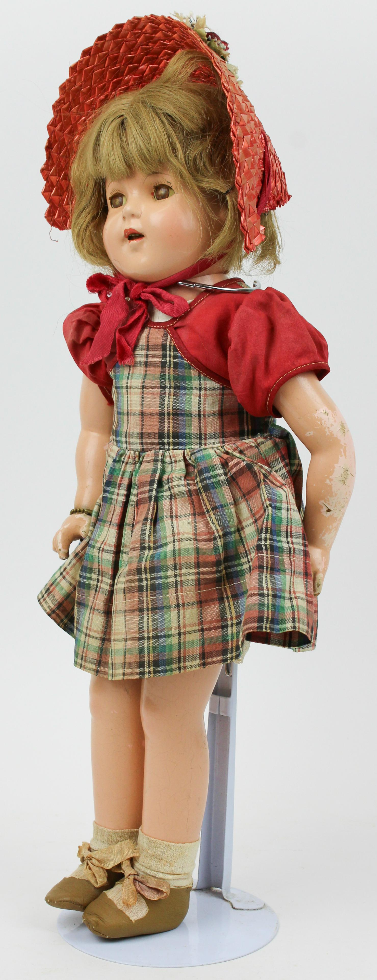 Effanbee Mary Ann Composition Doll: 20" Effanbee Mary Ann composition doll, cloth body, composition head, arms, & legs
