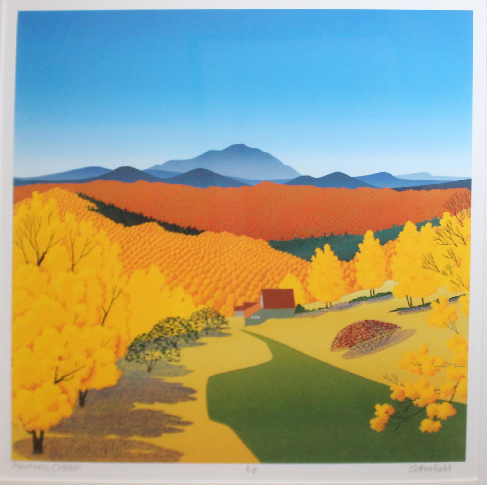 Sabra Field (VT 1935-) Ascutney, October: Sabra Field (Vermont 1935-) Ascutney, October IRIS print Trial proof signed and titled bottom margin 18 x 18"