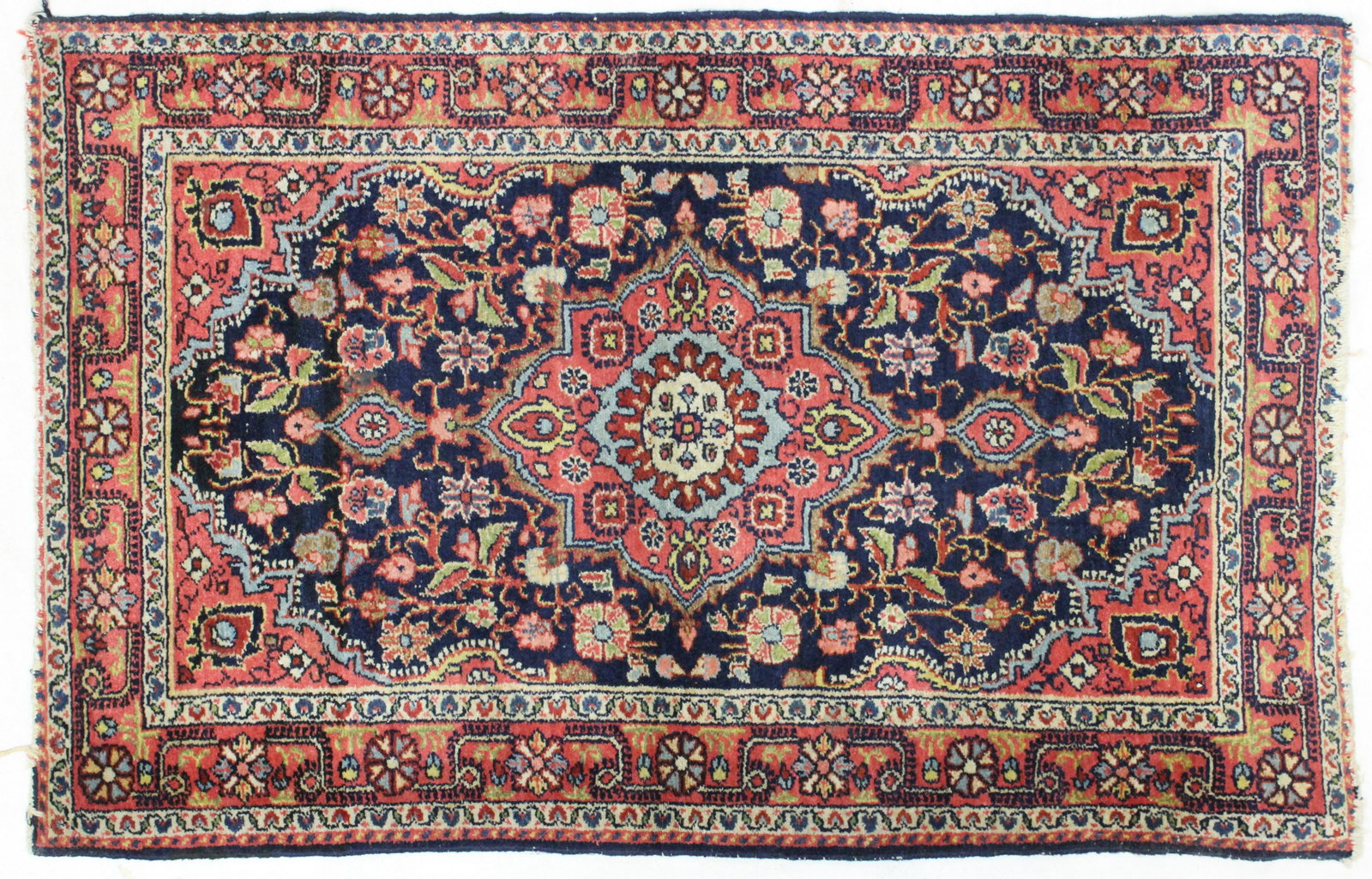 Antique Oriental Center Medallion Area Rug: Early 20th c Oriental center medallion area rug, tight weave, 2' 6" x 4'