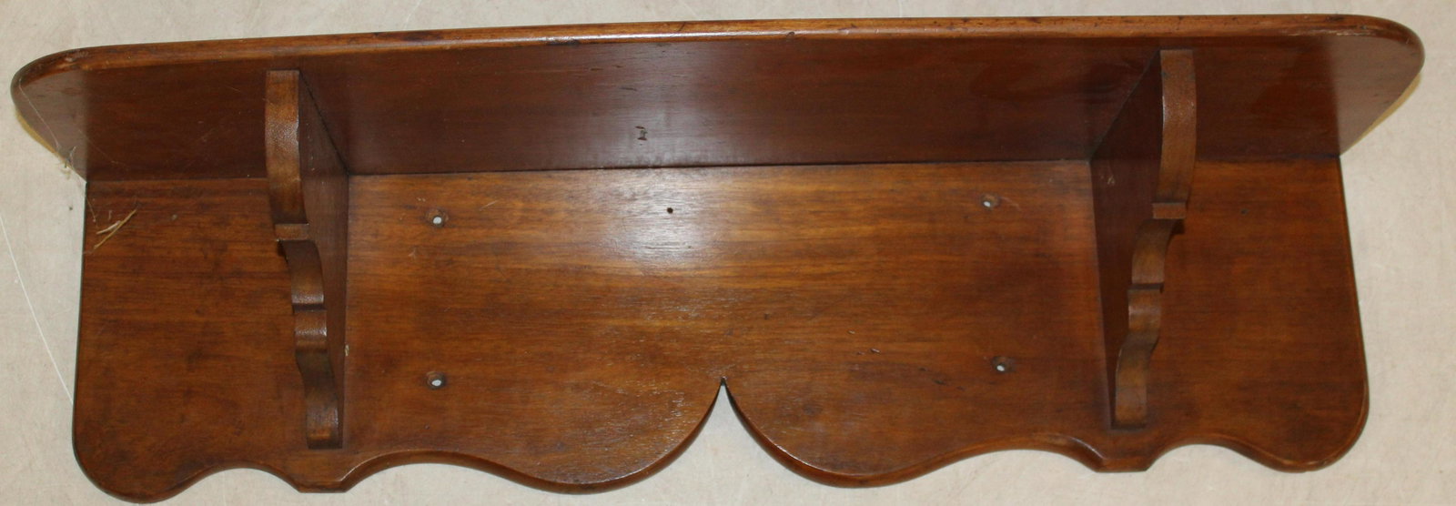 19th c Scalloped Pine Shelf: 19th c Scalloped pine shelf- 36 x 9"