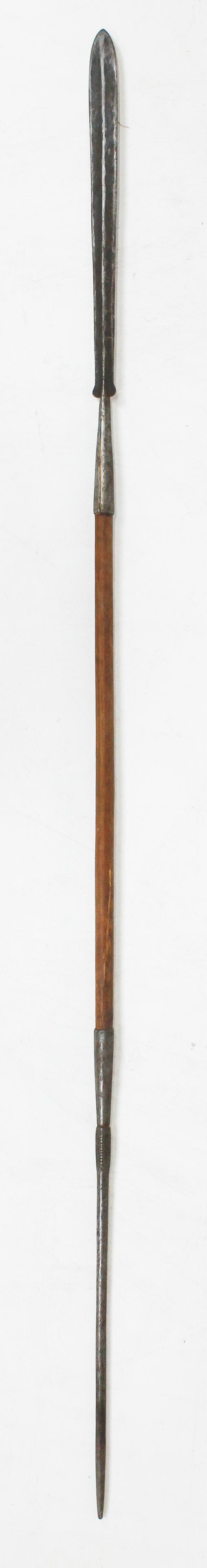 Kenya, East Africa Masai Lion Spear: Kenya, East Africa Masai lion spear, hand wrought steel and wood, length 73"