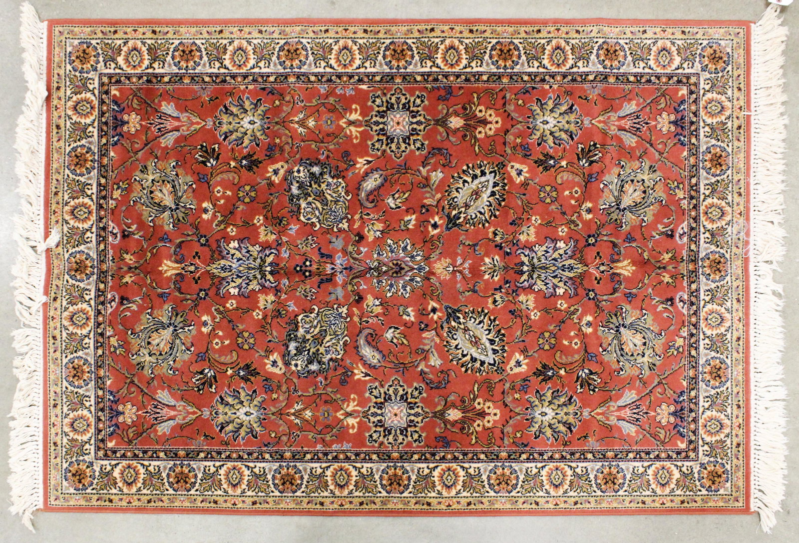 Late 20th c Kashmir Persian Area Rug: Late 20th c Kashimar Couristan Persian style rug, power loomed in Belgium, 4' 7" x 6' 6"