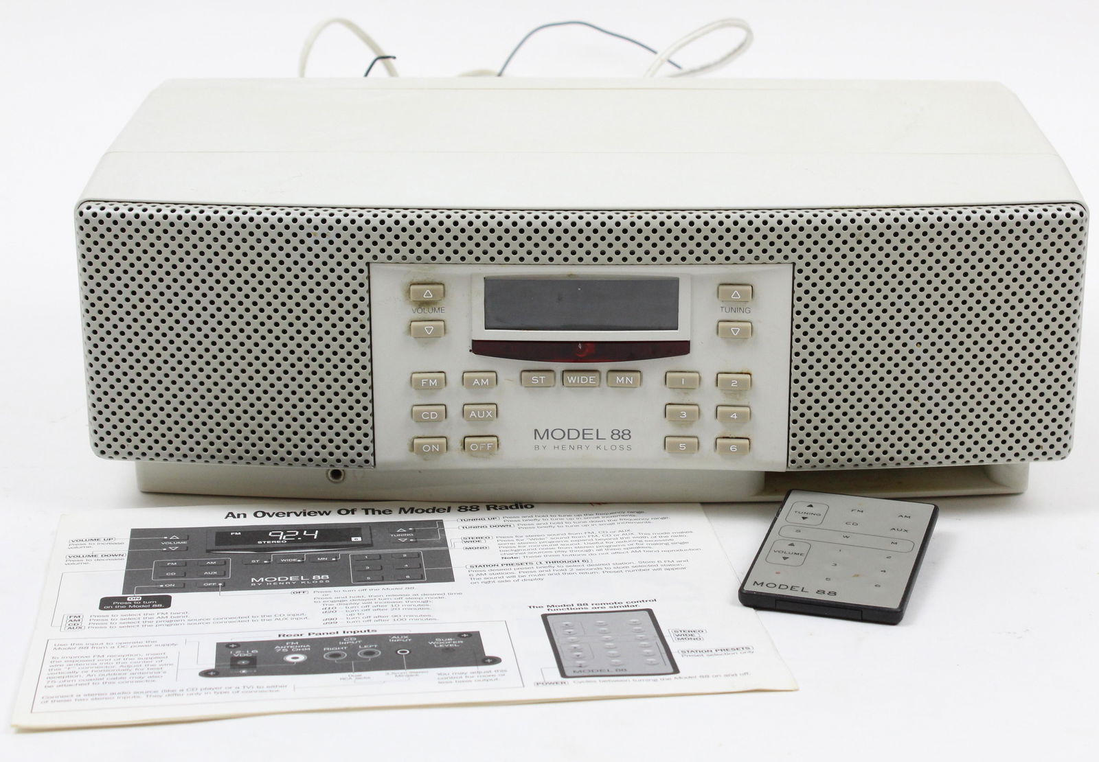 Cambridge Soundworks Henry Kloss Radio: Kittinger mahogany banquet table. Queen Anne double pedestal base. Two leaves. With pads. 106" l, 44" w, 29" h.