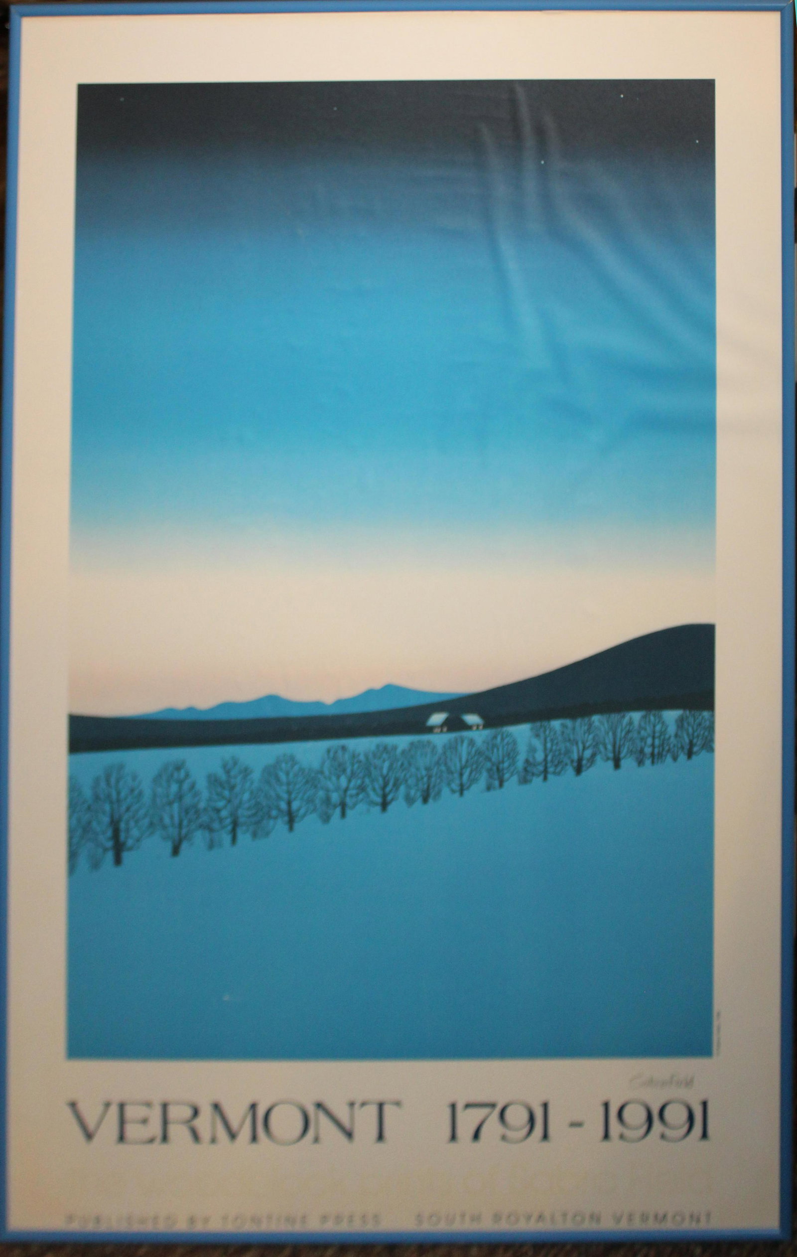 Sabra Field (VT 1935-) Vermont 1791-1991: Sabra Field (Vermont 1935-) Vermont 1791-1991 offset lithograph published by Tontine Press pencil signed by Field Lower right 34 x 22"
