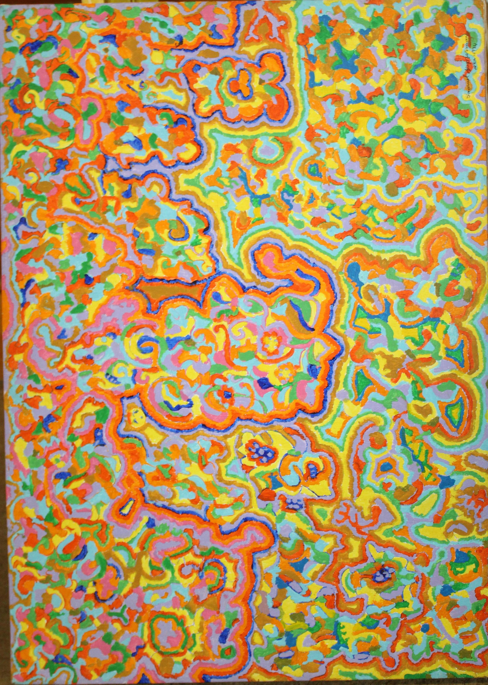Samuel Kupferman (AM 20th c ) Tapestry of Life: Samuel Kupferman (American 20th c) Tapestry of Life acryic on canvas 24 x 34"