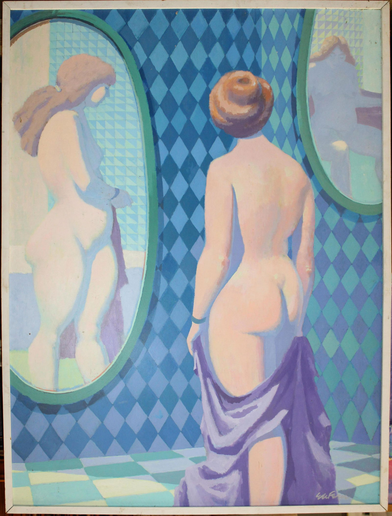 EA Fern (VT 1920-1987 ) Nude: EA Fern (Vermont 1920-1987) Nude oil on masonite signed lower right 48 x 36" Eugene A Fern was the well known author and illustrator of such books as Pepito's Story and What's He Been Up To.