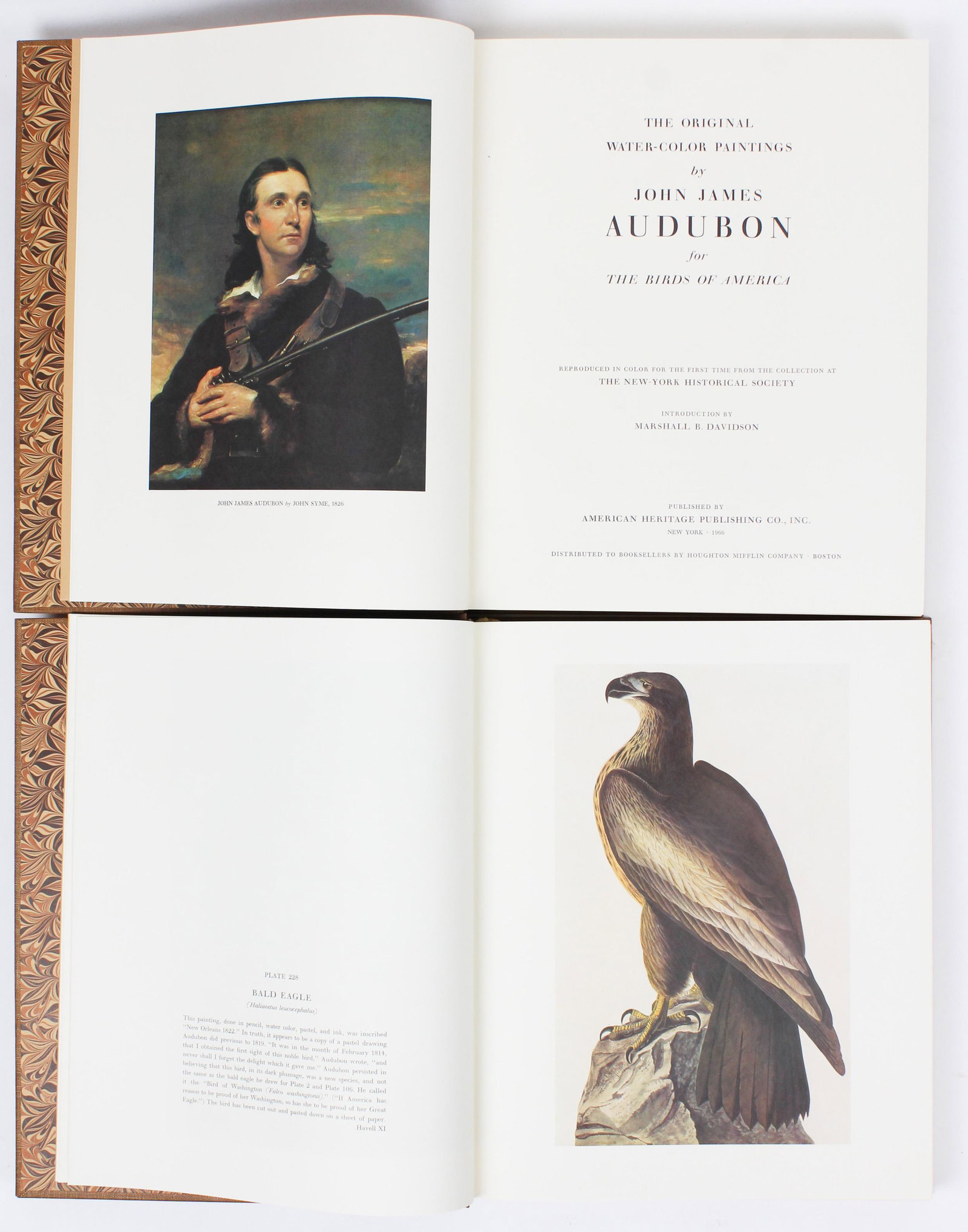 1966 American Heritage Audubon Book Set: 1966 The Original Watercolor Paintings by John James Audubon, American Heritage Press (1st edition- 2 vols), with slipcase, quarto, 13 1/2" x 11"