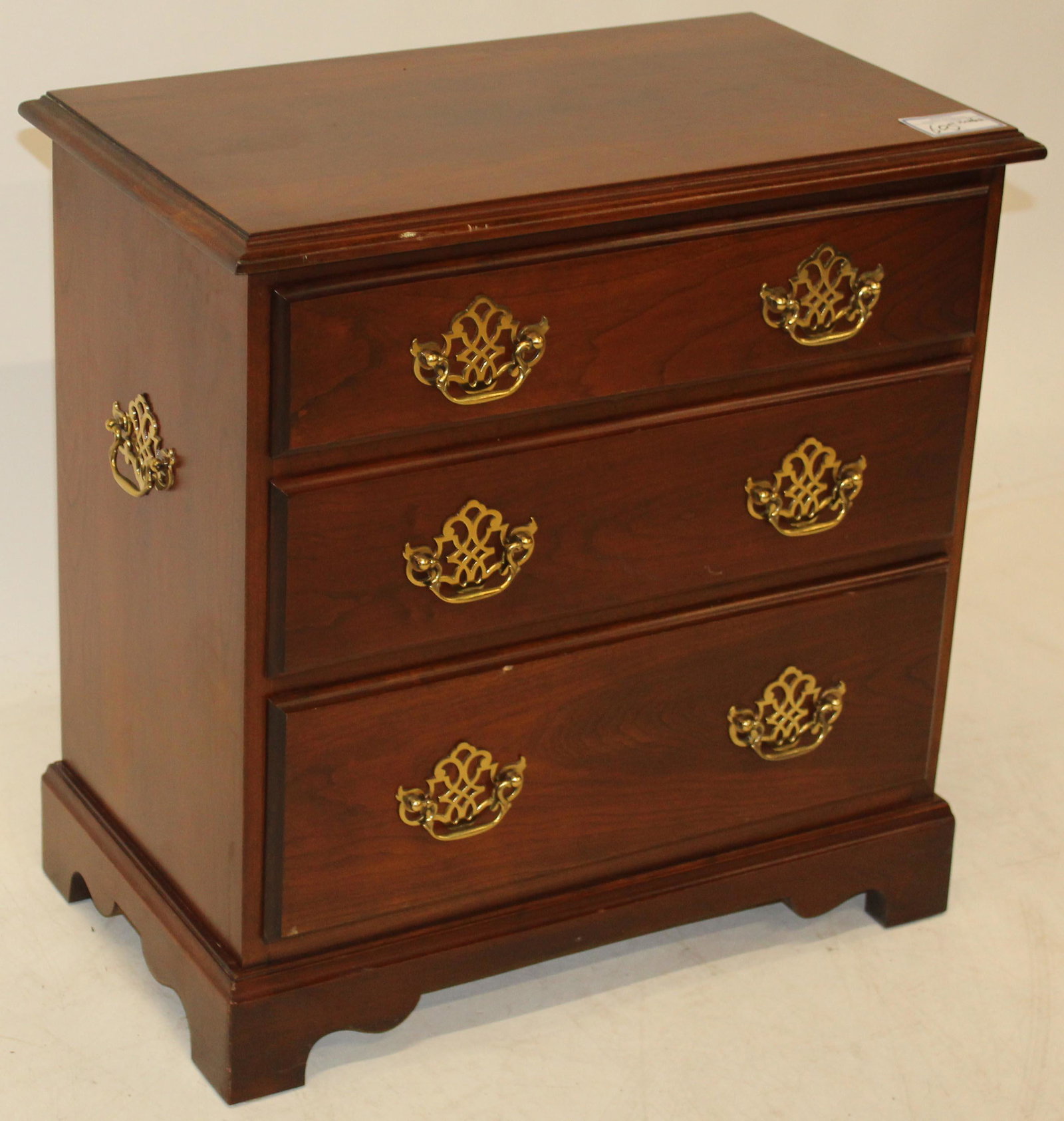 Harden Miniature Side Chest: Harden Mahogany Miniature side chest in a Chippendale Style branded in upper drawer 24 x 14 x 24"