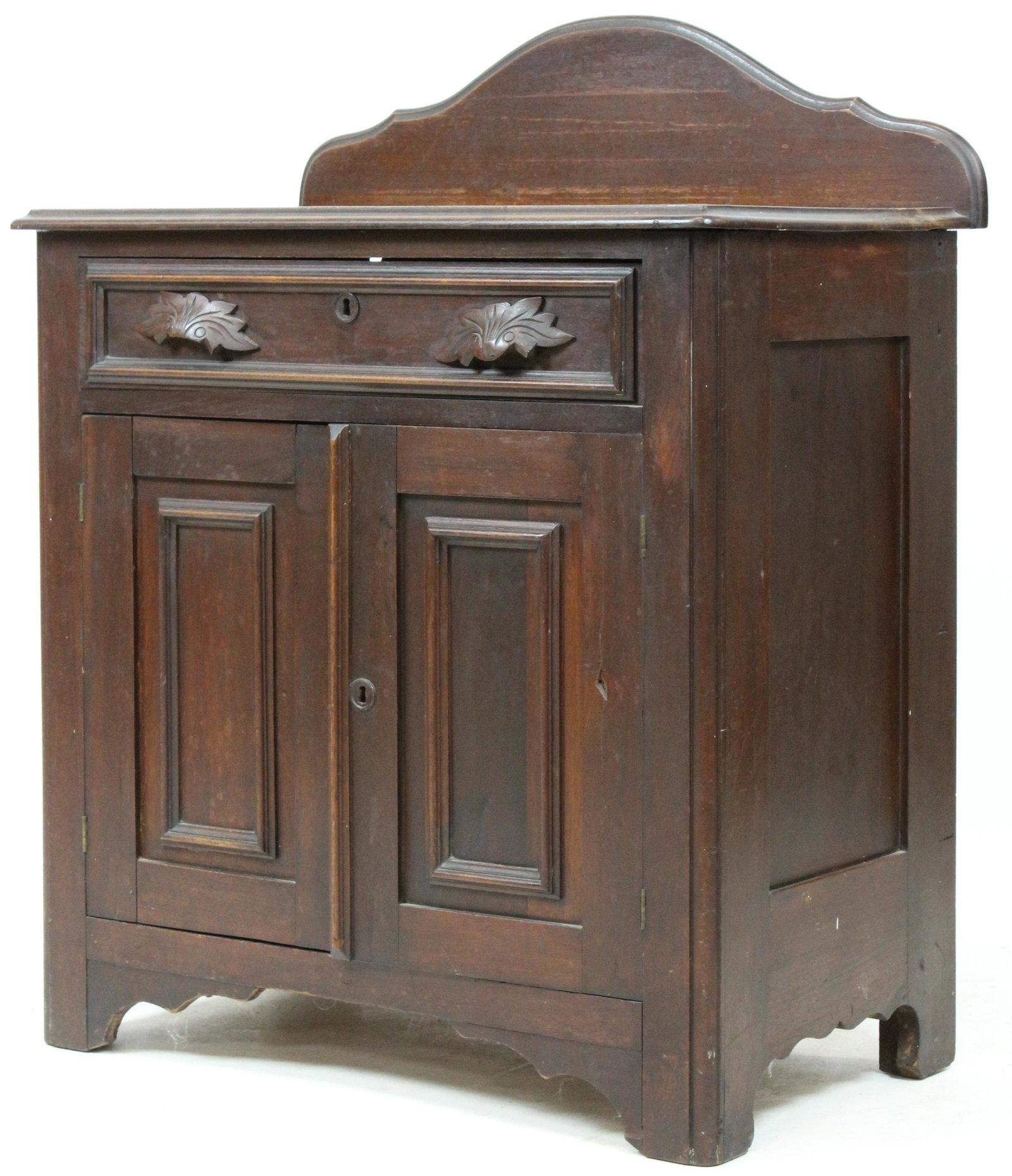 19th c Victorian Walnut Commode: 19th c Victorian Walnut Commode with two doors 36 x 18 x 29"