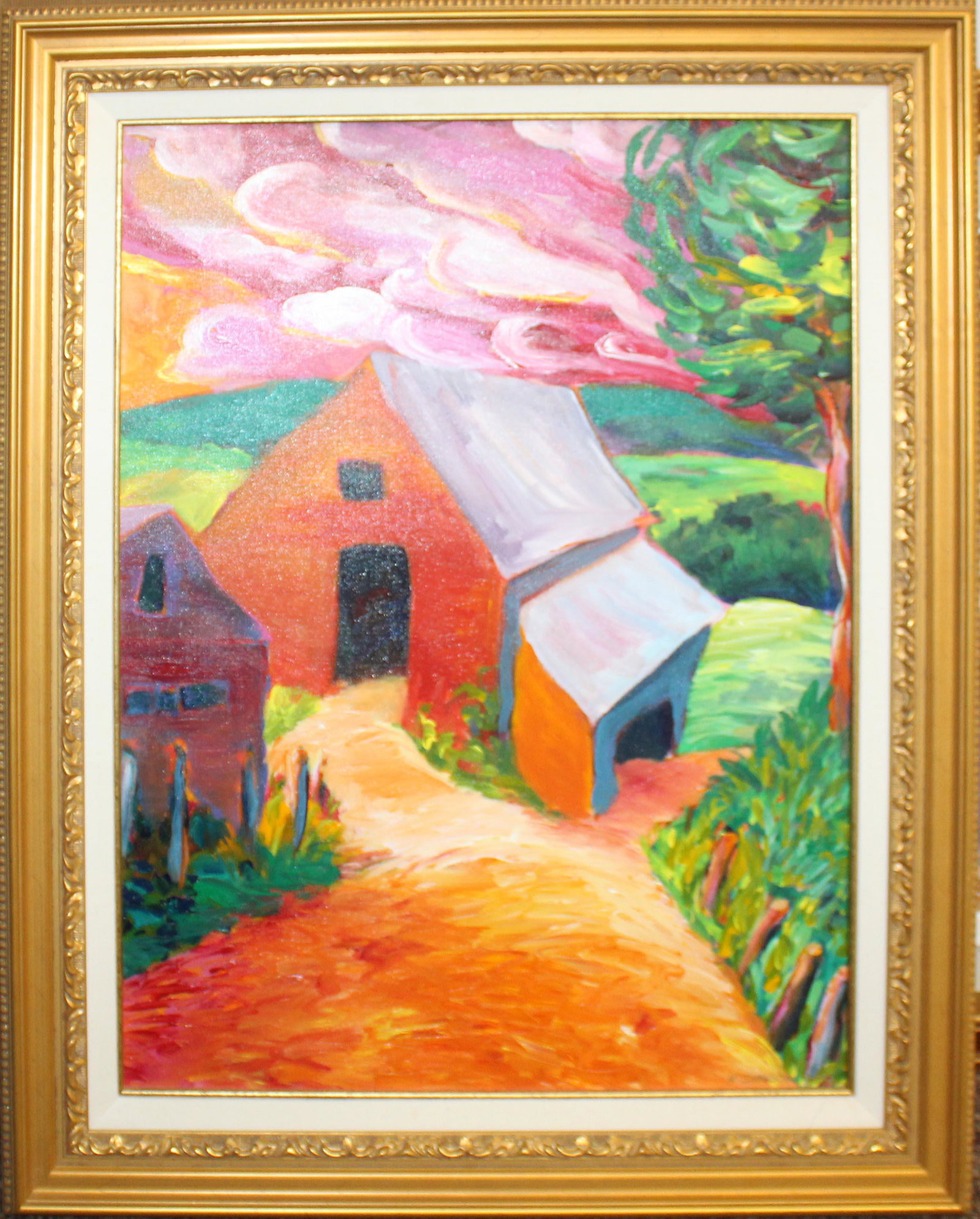 Karen Dawson (VT Contemporary) Greensboro Sunset: Karen Dawson (Vermont Contemporary) Greensboro Sunset oil on canvas signed lower right 26 x 20