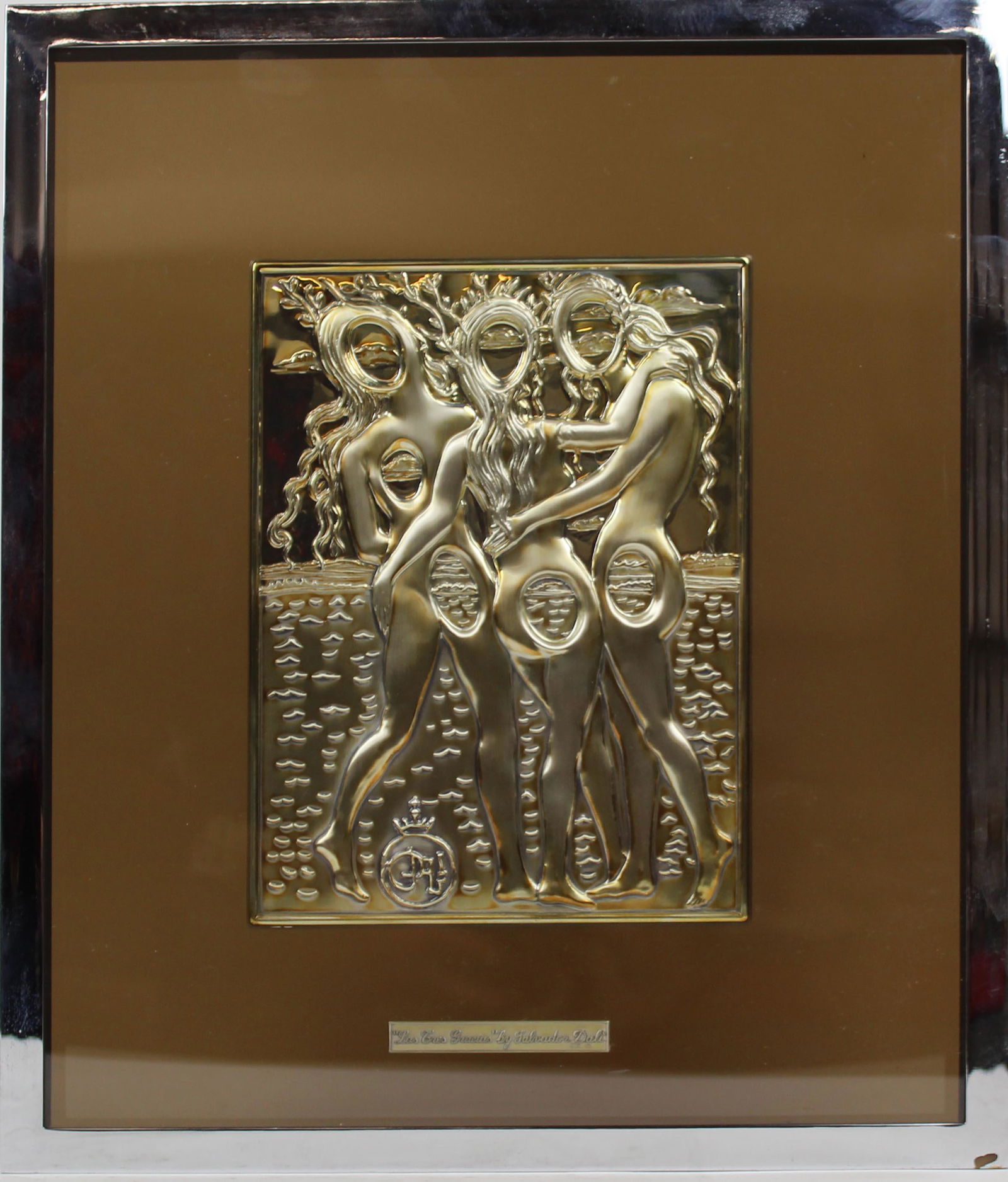 Salvador Dali (SP 1904-1989) Las Tres Gracias: Salvador Dali (Spanish 1904-1989) Las Tres Garcias (the three graces) Sterling silver plaque 250 g 925/1000 silver ( Approx 8 troy oz.) 6 x 8"