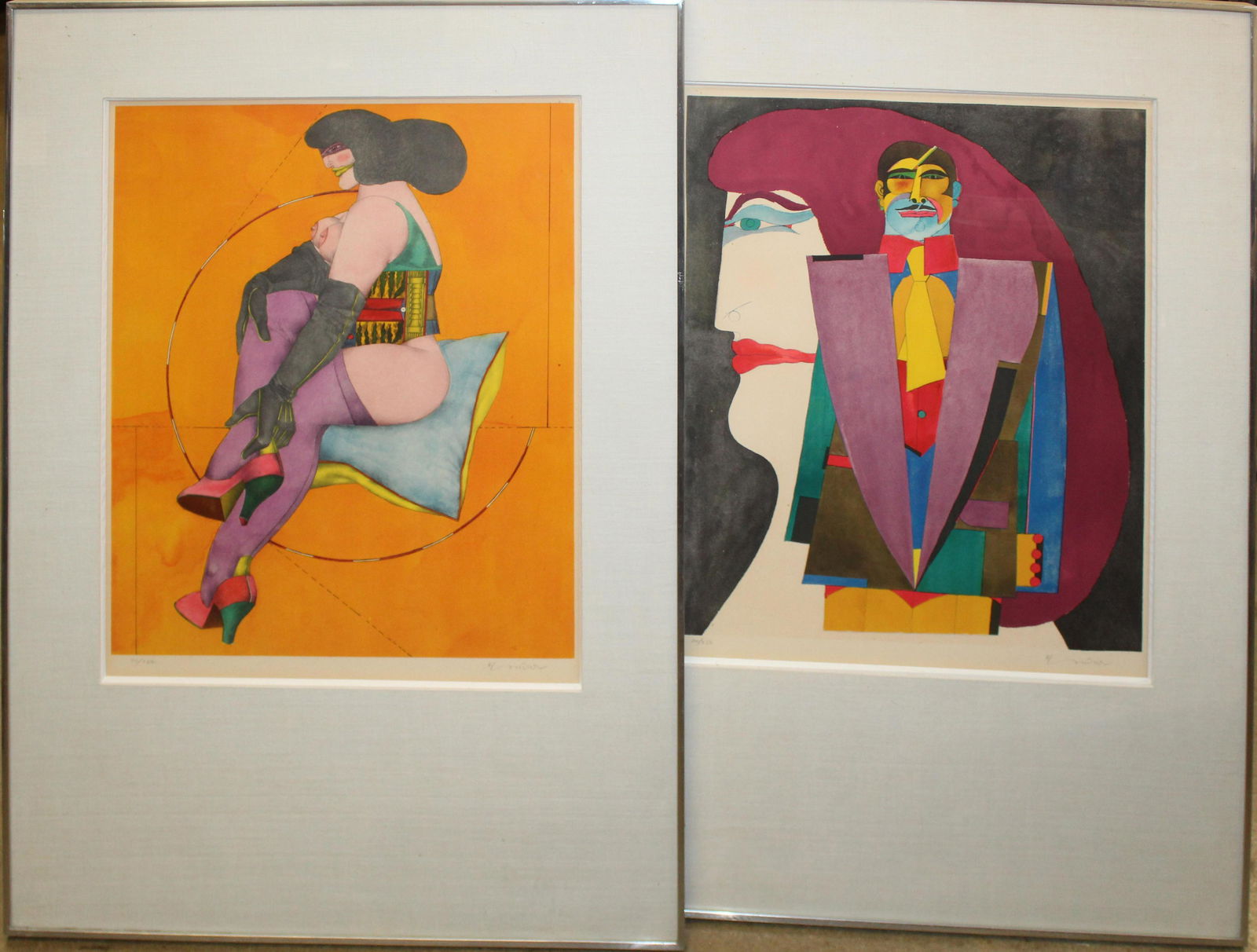 Richard Lindner (AM 1901-1978) After Noon: Richard Lindner (American 1901-1978) two Lithographs from "After Noon" portfolio each signed lower margin and editioned 20/250 plate 24 x 20"