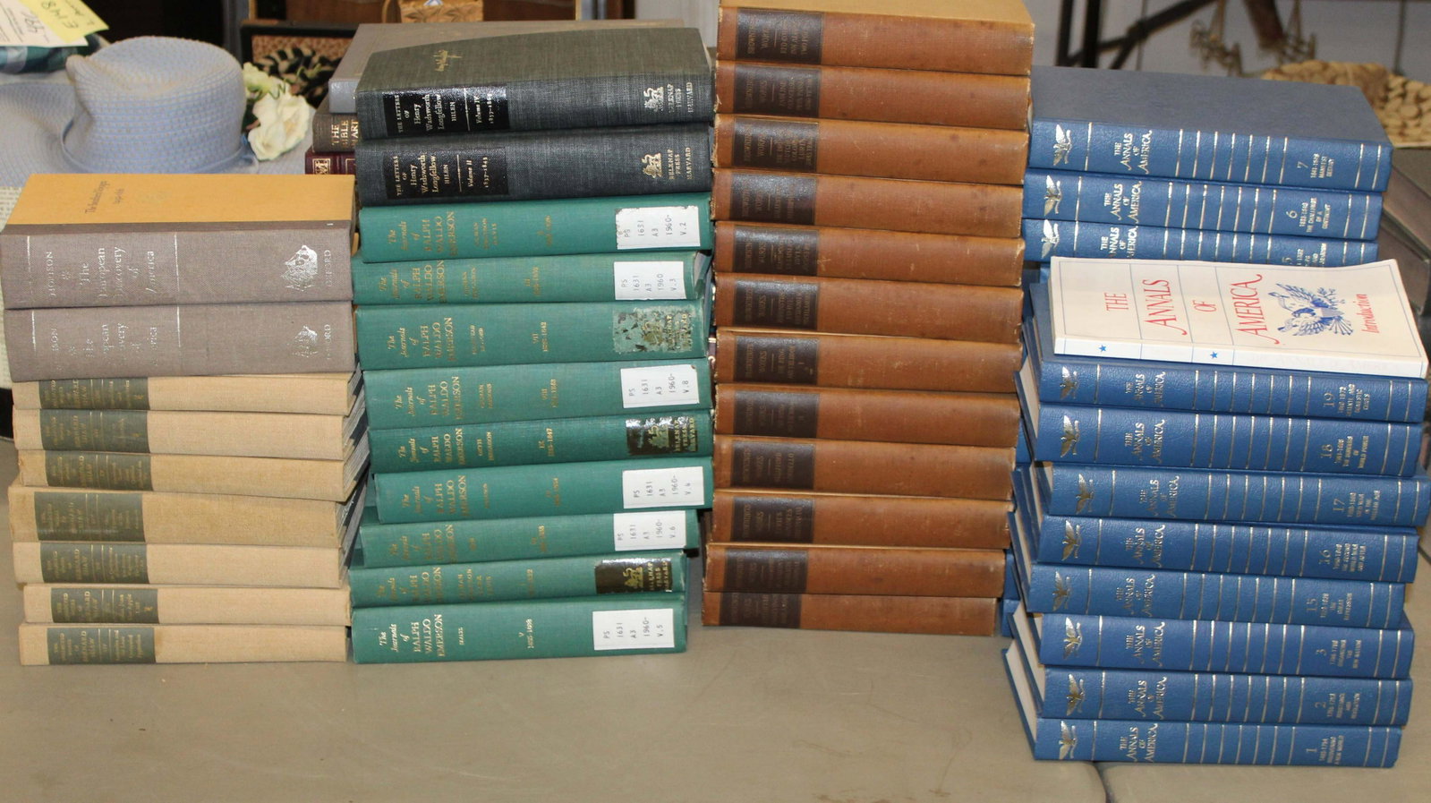 Collection of Bound Works,: Collection of Bound Works- 1968 Annals of America; Brownington's Works, The Collected Works of George Bernard Shaw, The European Discovery of America, The Journals of Ralph Waldo Emerson, The Letters 