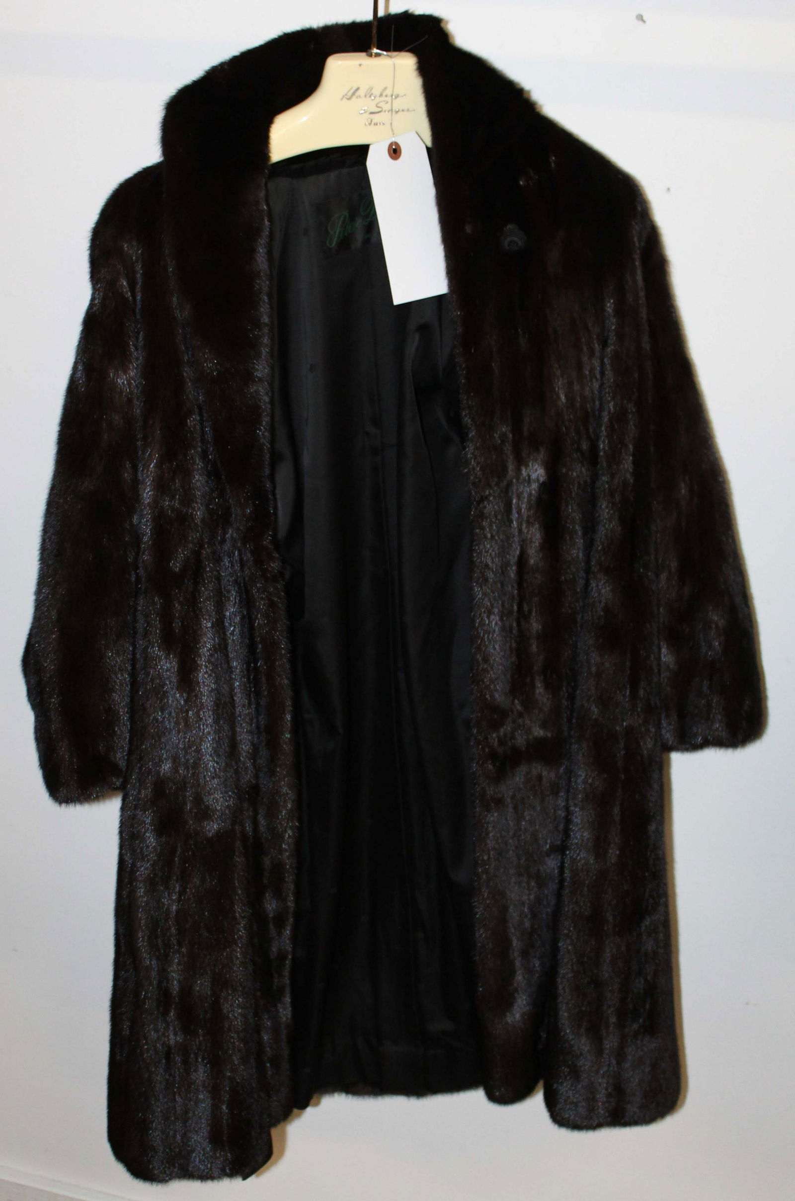 Dark Mink 3/4 Length Fur Coat: Dark mink 3/4 length fur coat, Peter Duffy, New York label, estimated size 8