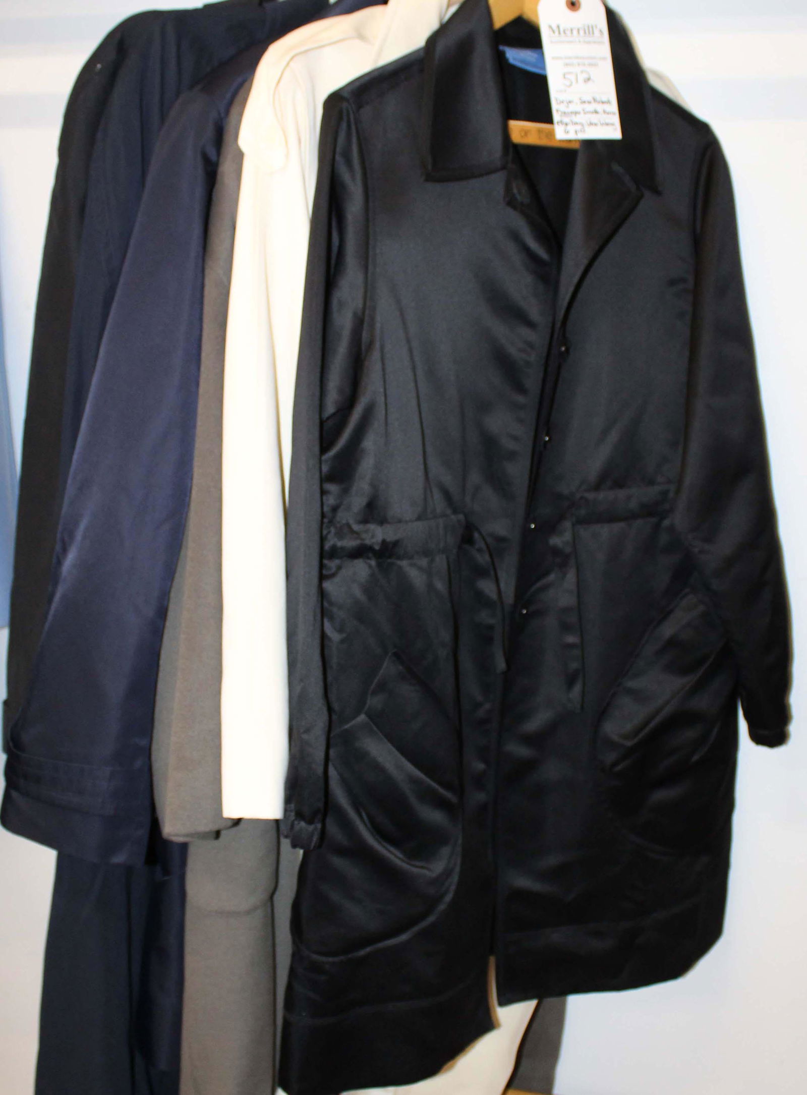 Six Women's Designer Coats including Wool: Six Women's designer fashion coats, including Dejac, Paris gray cashmere wool long coat (size 40), Sara Roberts cream colored lightweight wool long coat, Francesco Smalto long coat, Herno long coat, E