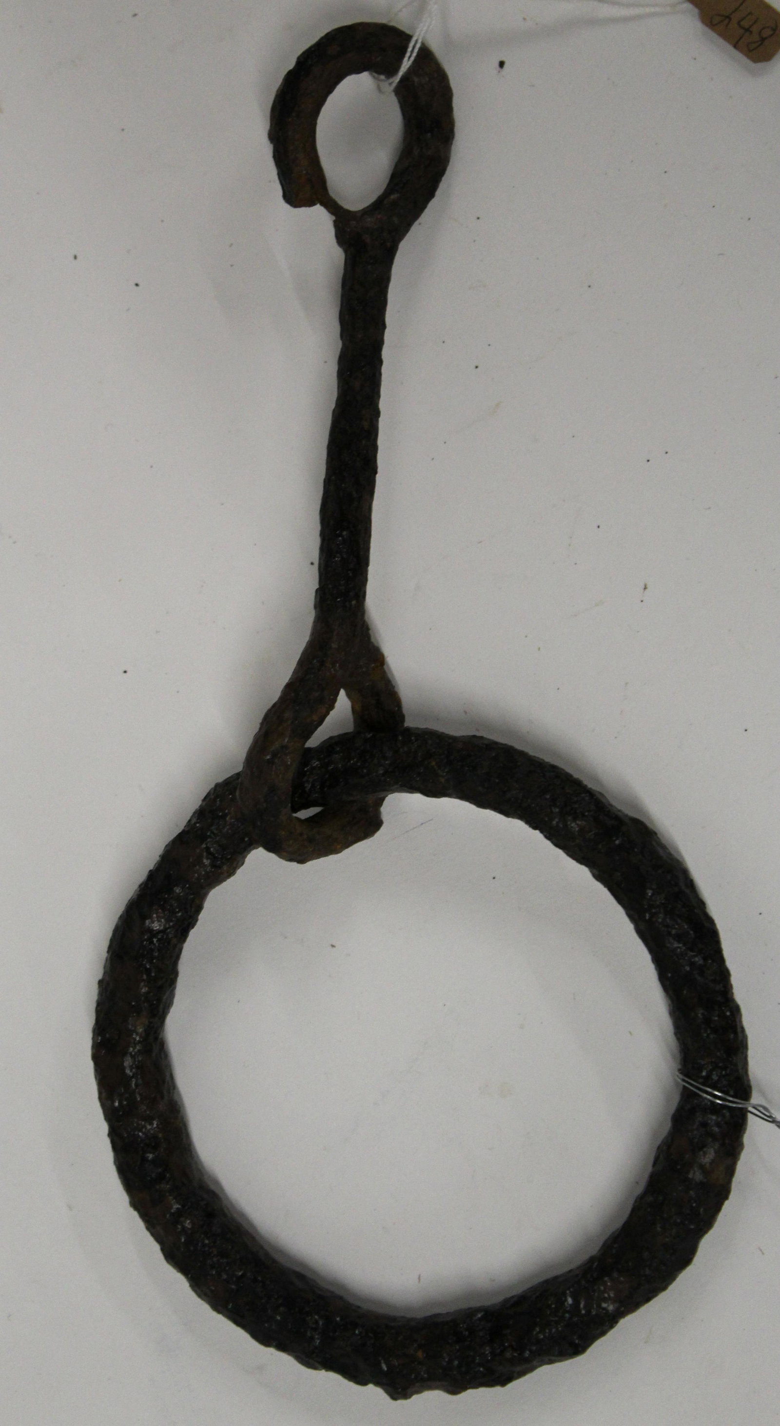 18th c Cannon Ring From Gunboat Philadelphia: 18th c Cannon Ring Salvaged from Wreck of the Gunboat Philadelphia circa 1935 by Col. Huggland Purchased by Huggland by James Dunn in the 30's Ex Gallant Pelham Antiques, - Ex. Stephen R. Allen Collec