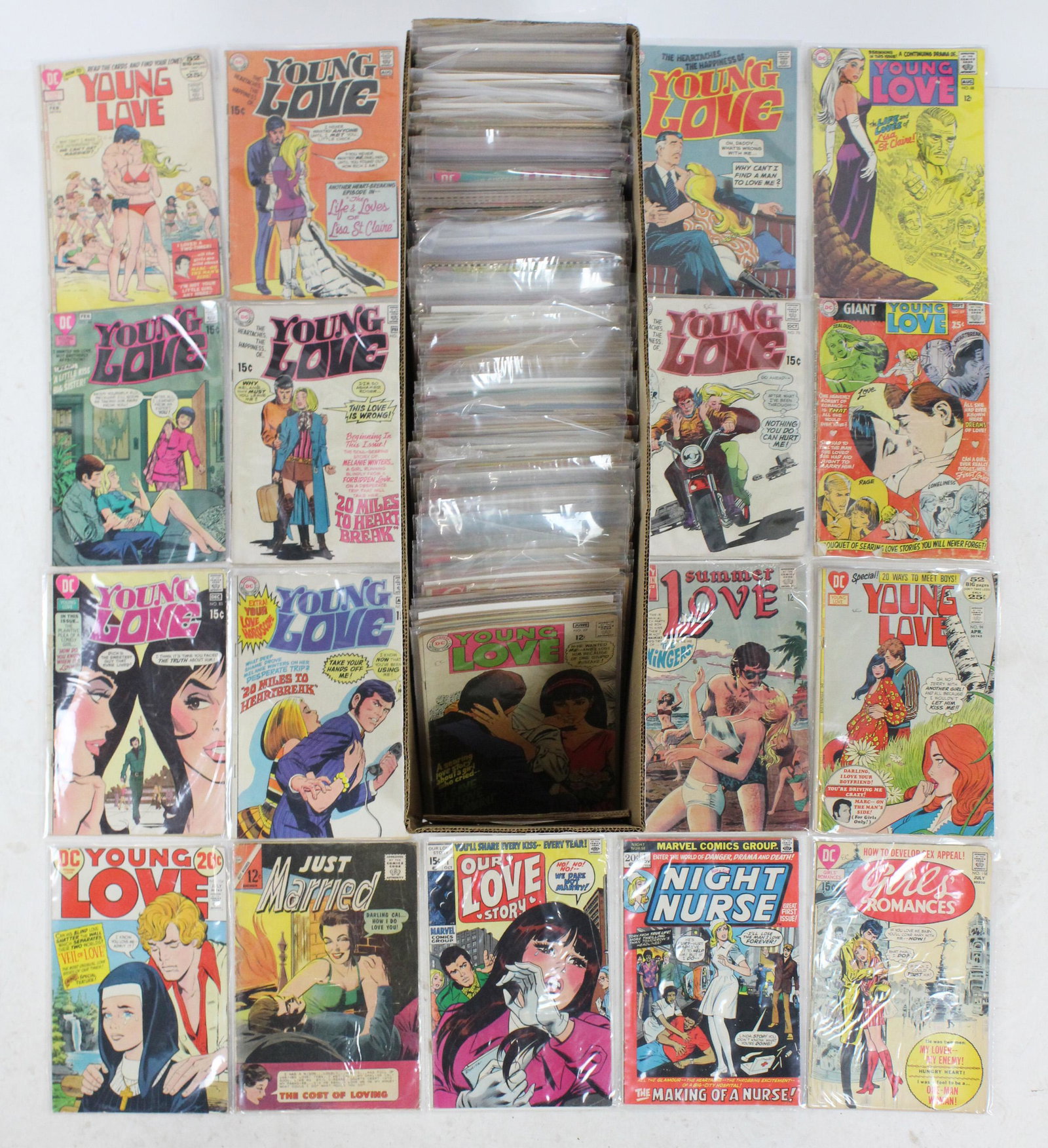 Large Lot of Romantic Silver Age Comic Books: Large lot of DC & Charleton Romantic/ Romance Silver Age comic books ( 180 pcs), ungraded, varying conditions