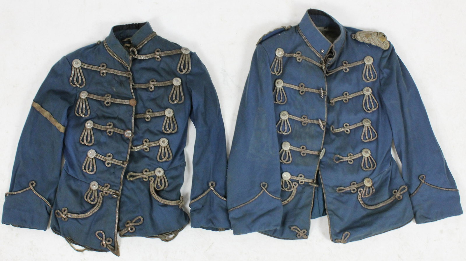 Post Civil War Era Musician's Dress Coats: Pair of matching Post Civil War Era musician's coats, decorated with bullion cords