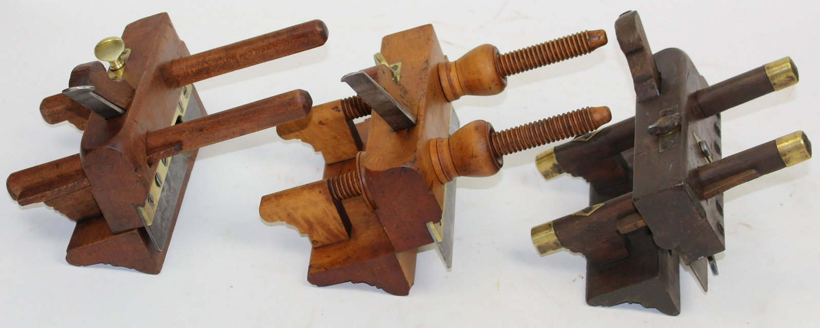 Group of Wooden block planes: Group of Wooden block planes - 8 Wooden 19th c smoothing and moulding planes, Three wooden plow planes,