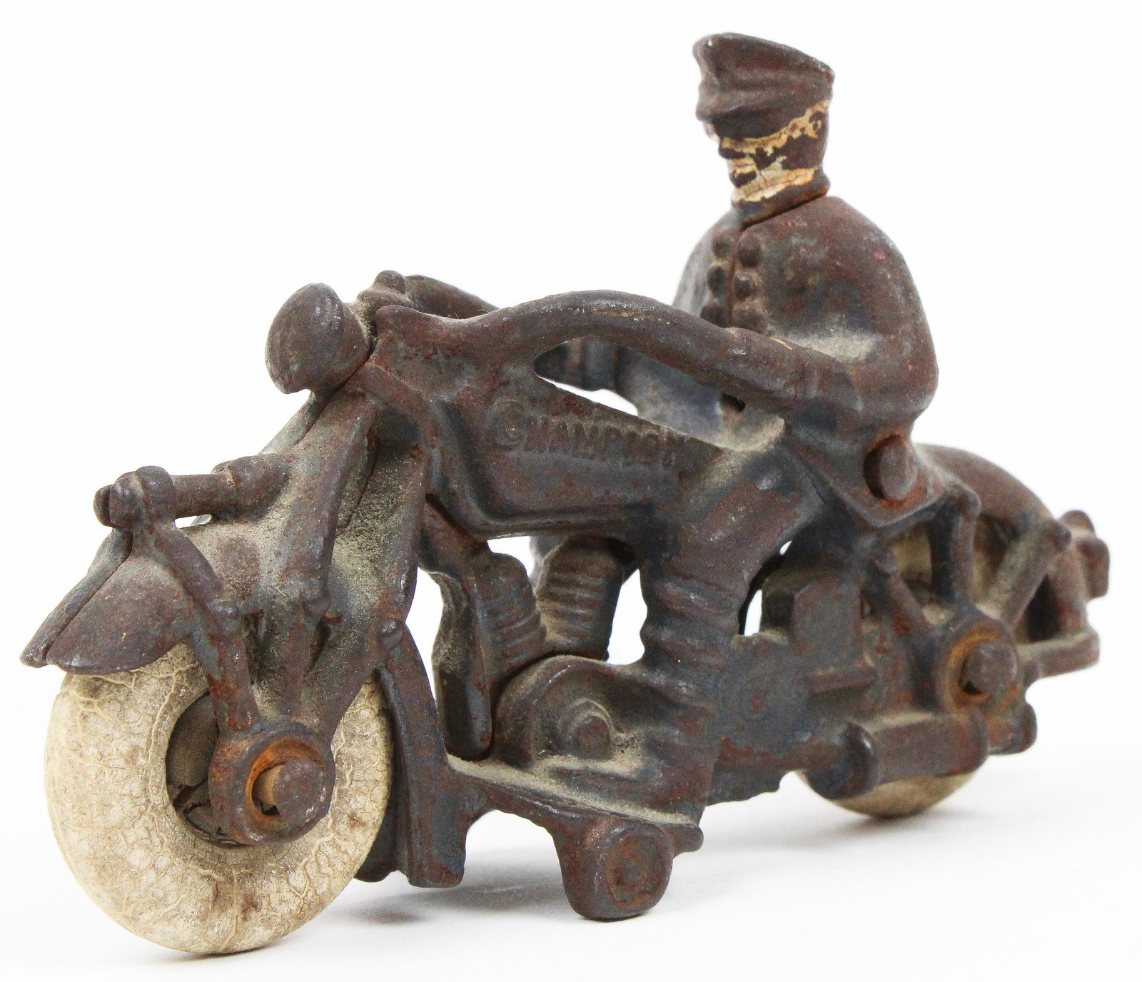 Champion Cast Iron Motorcycle: Champion cast iron motorcycle cop, length 4 3/4"